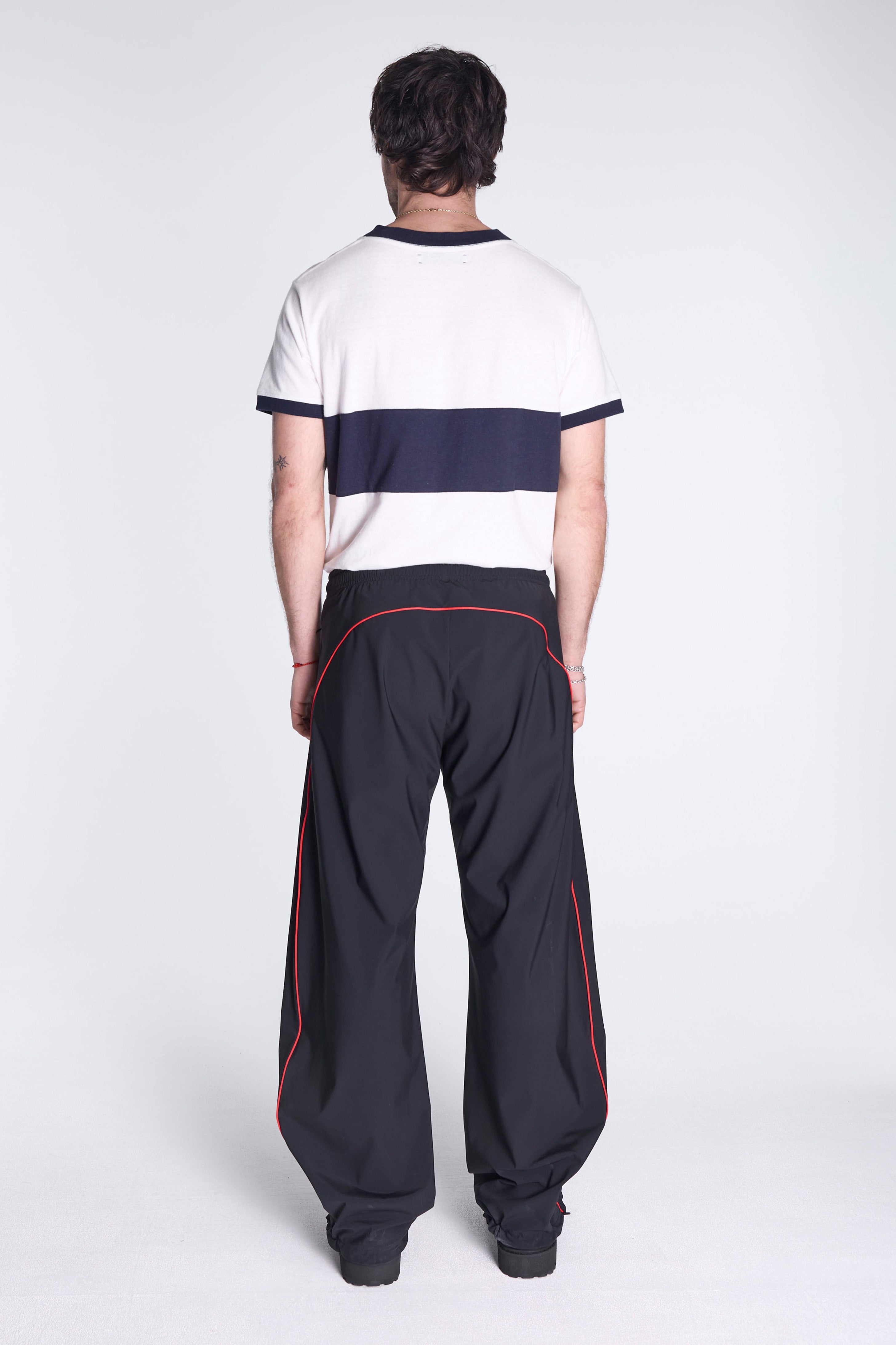Wide Leg Track Pants Black