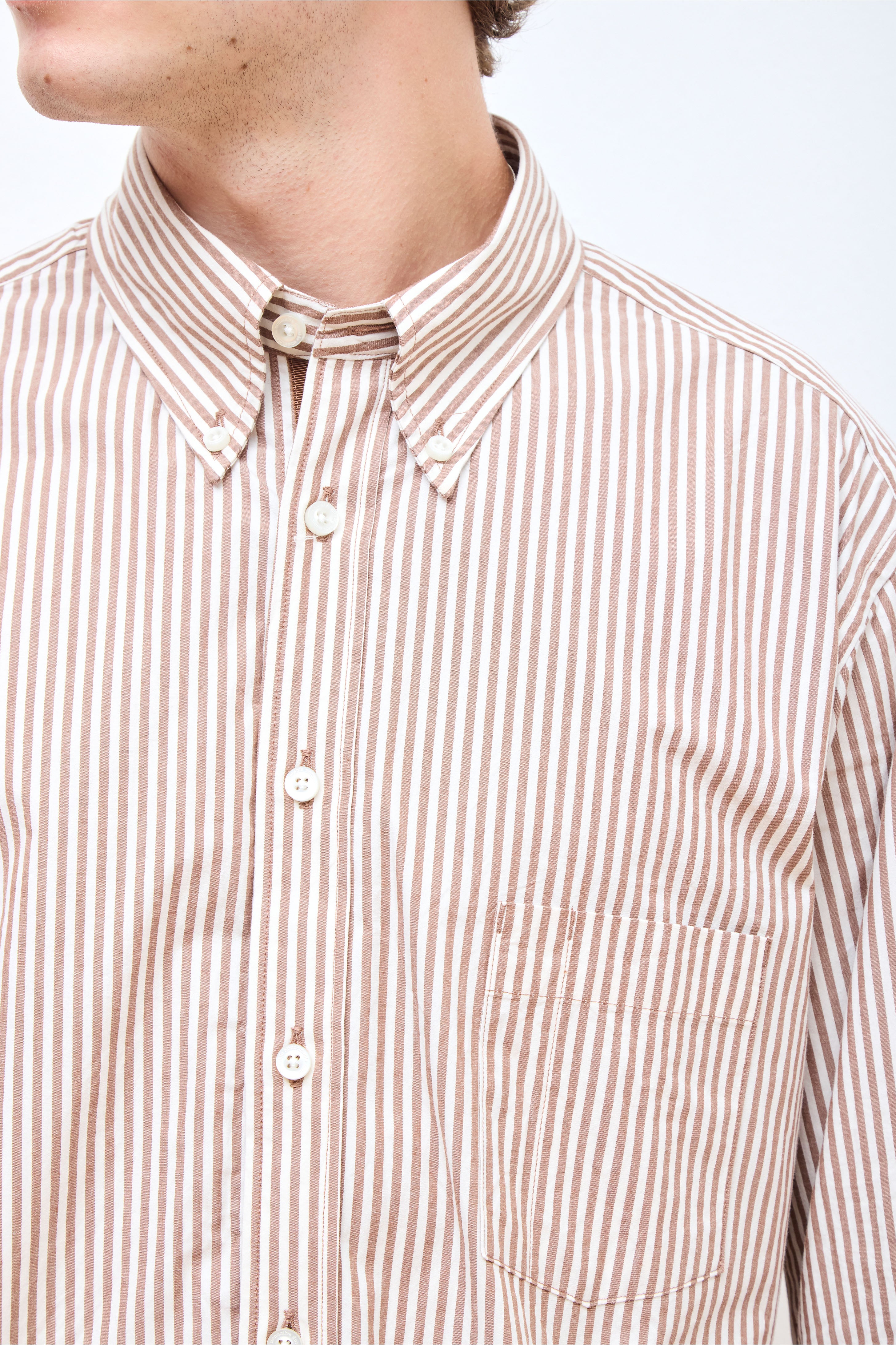 Dweller Typewriter Shirt London Stripe Brown