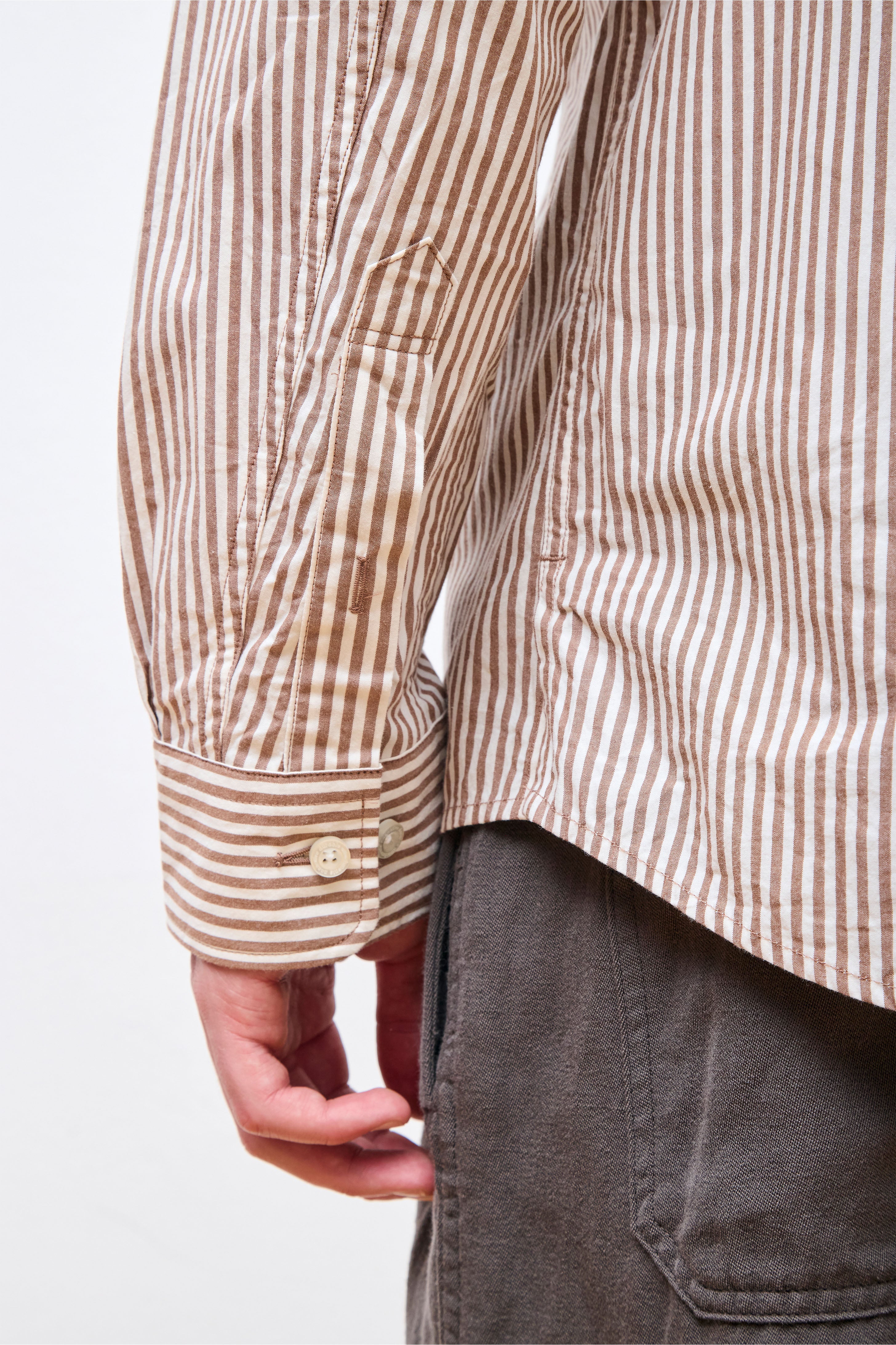 Dweller Typewriter Shirt London Stripe Brown