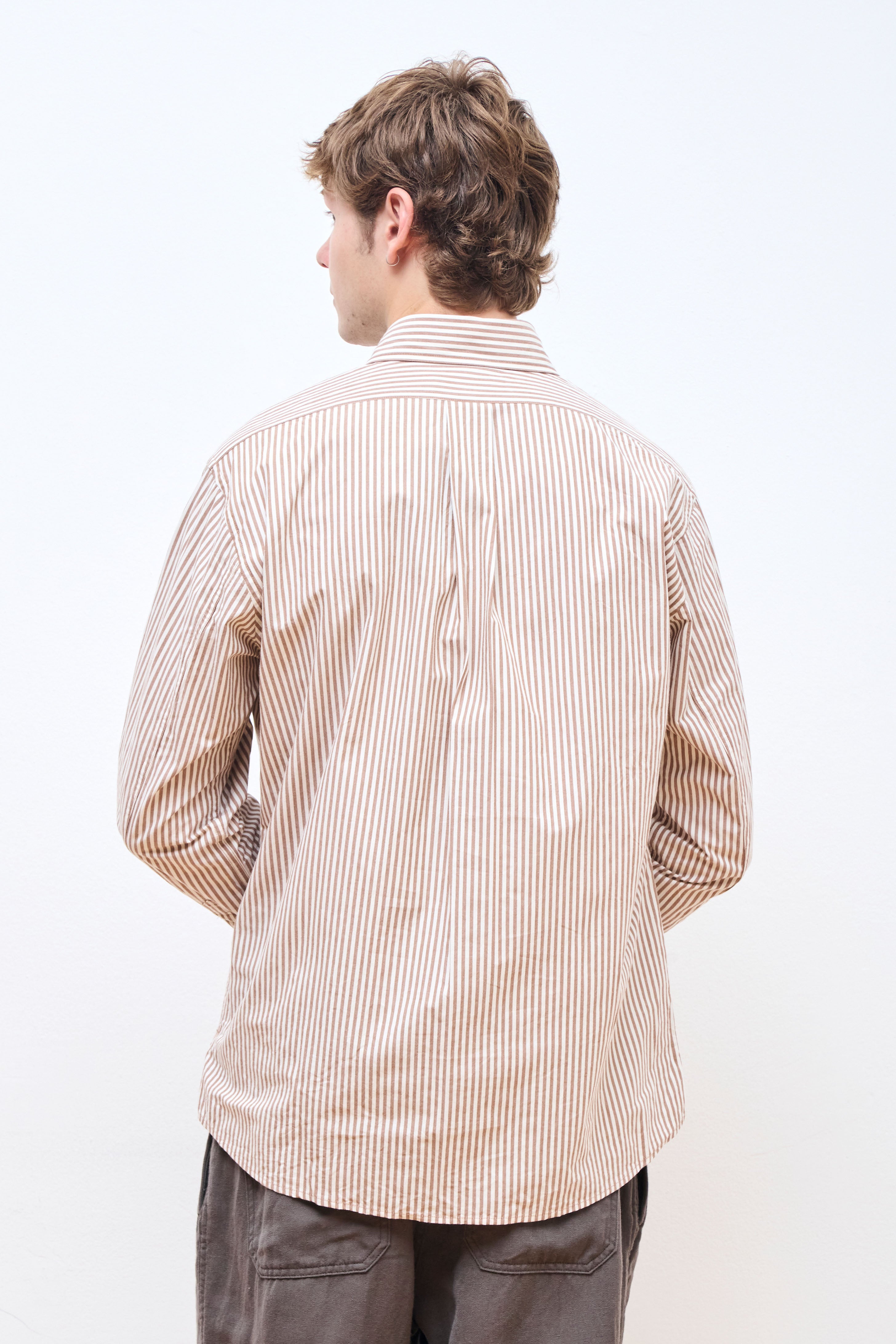 Dweller Typewriter Shirt London Stripe Brown