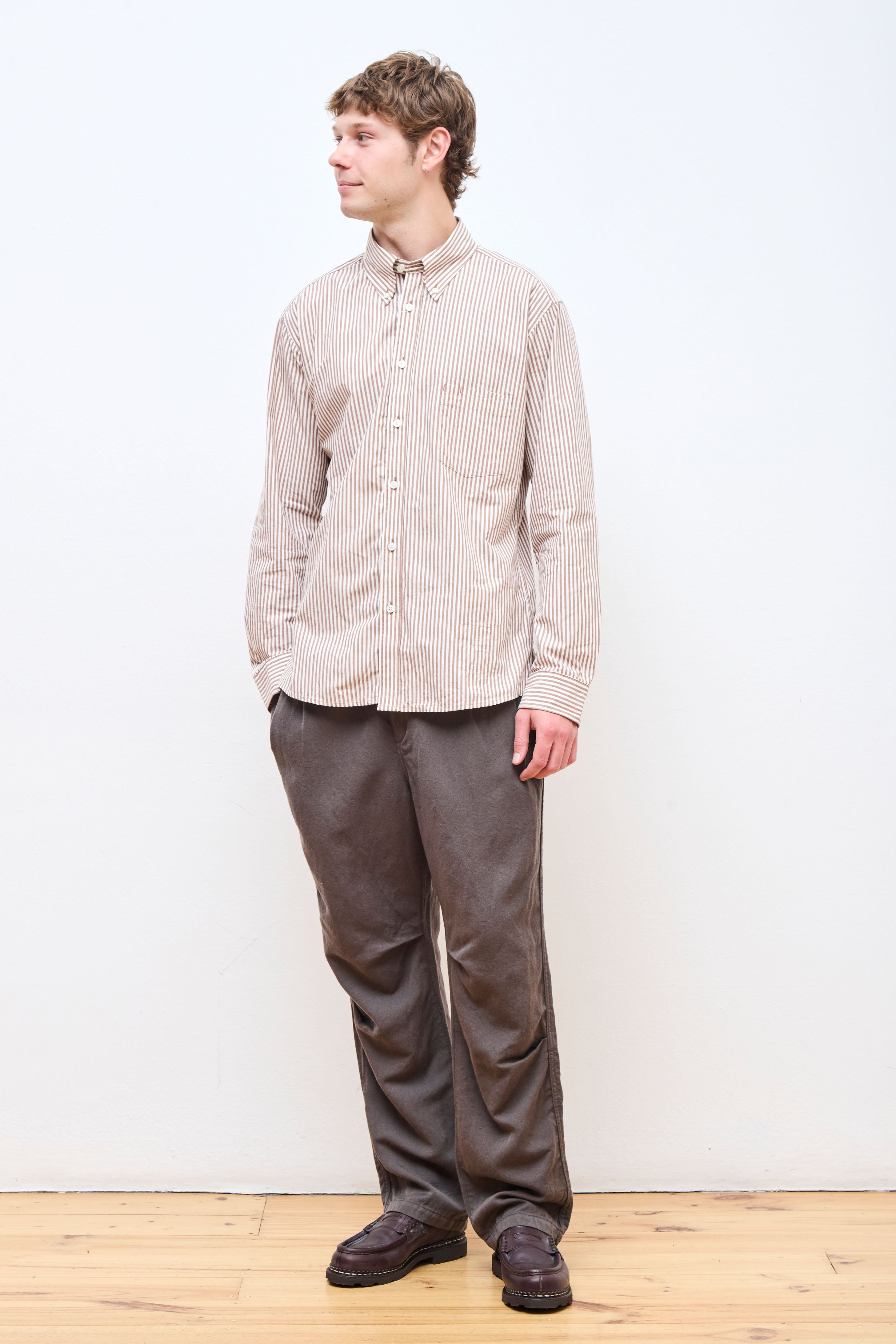 Dweller Typewriter Shirt London Stripe Brown