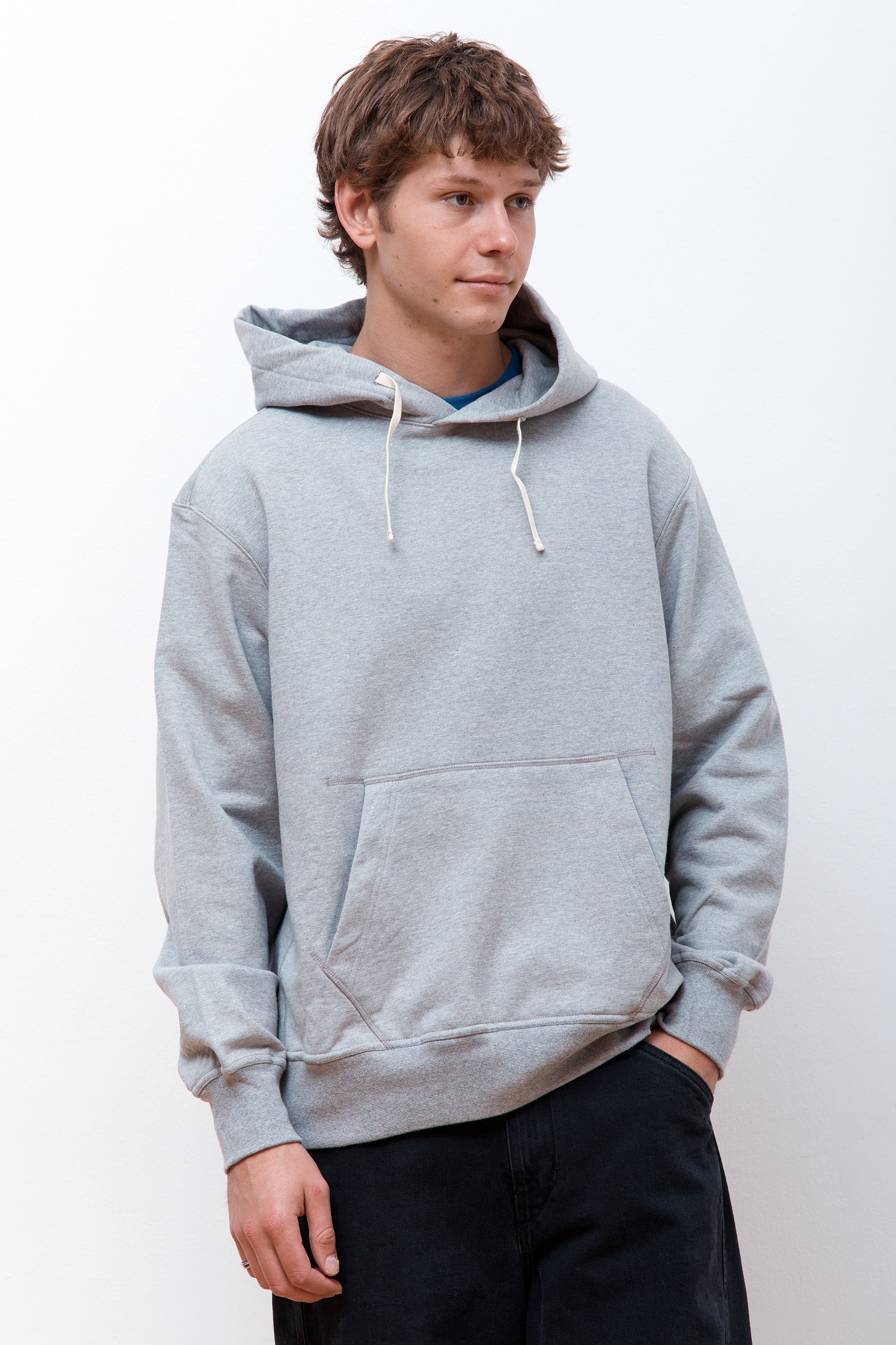 Eastlogue Permanent Loose Fit Hoodie Sweat Melange Grey