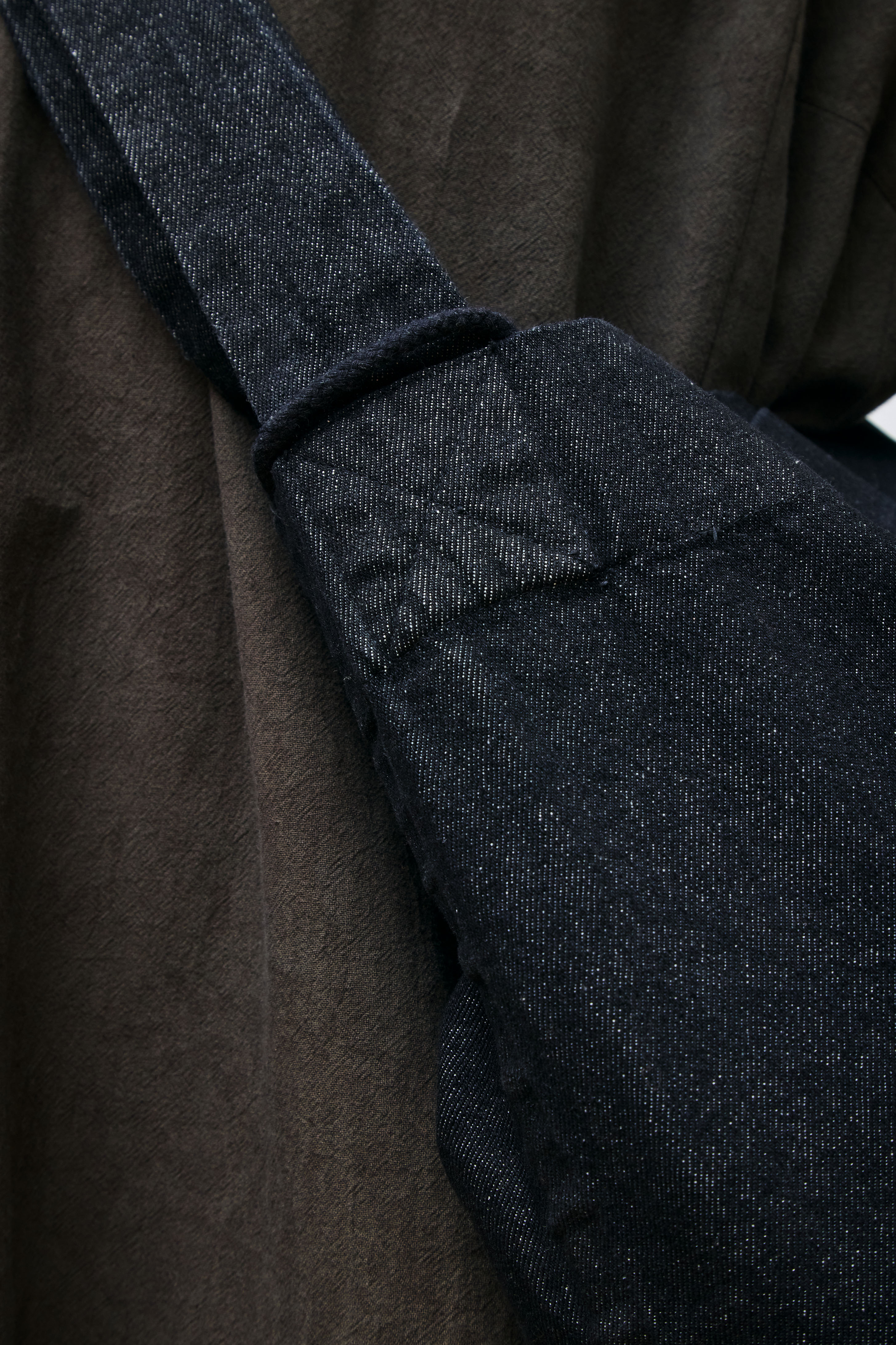 Double Tote Bag Stone Washed Black Denim