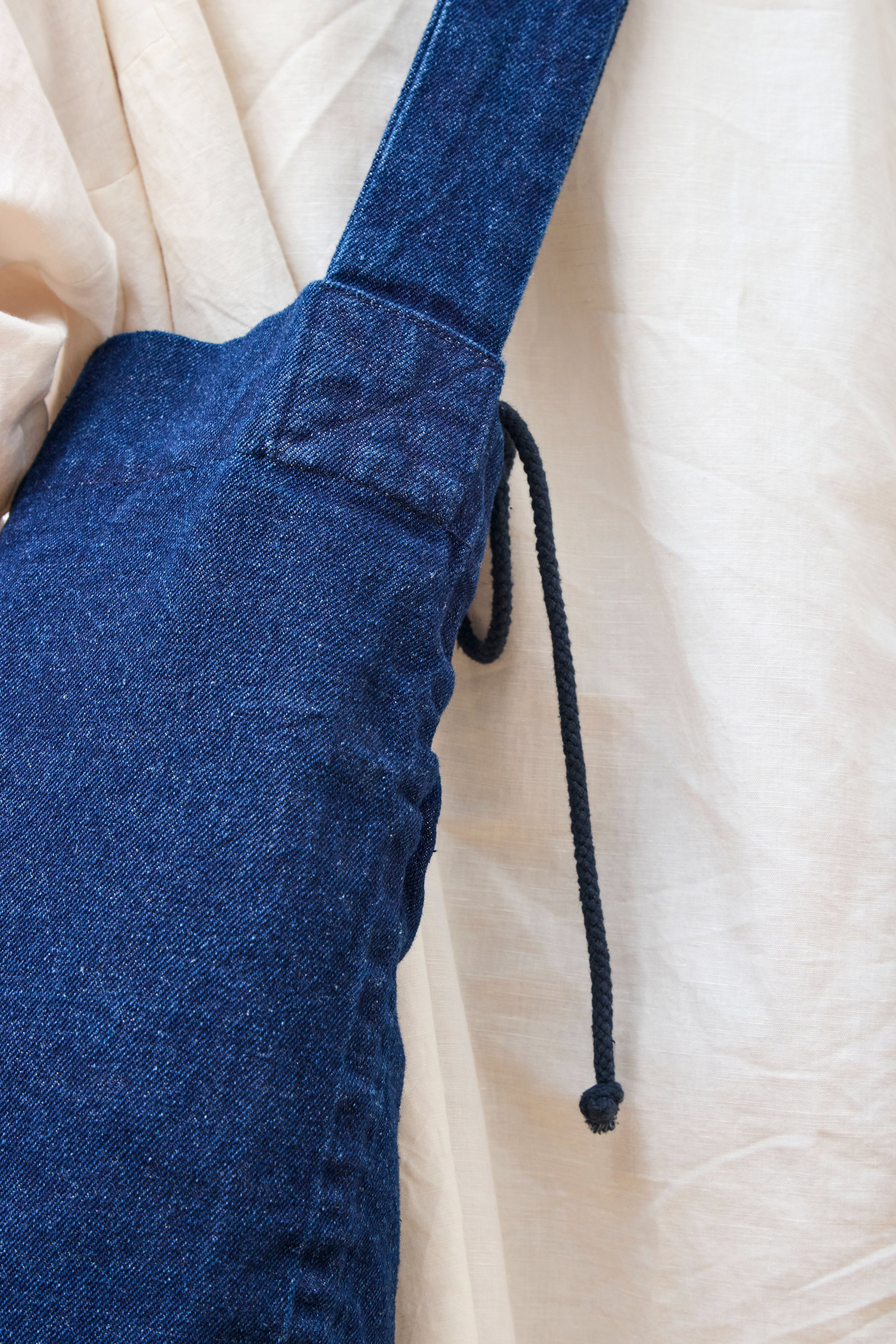 Double Tote Bag Stone Washed Blue Denim