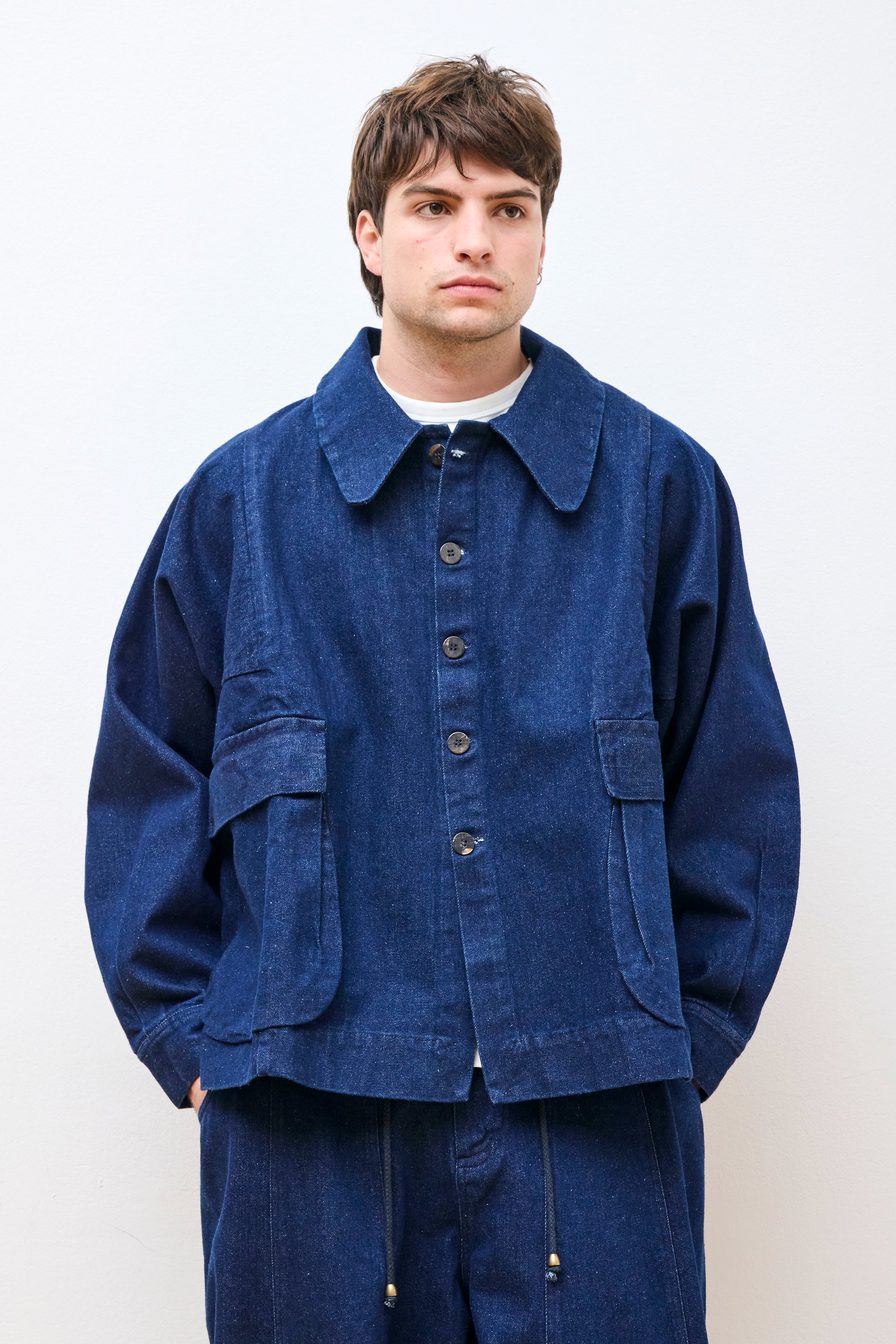 Farmer Jacket F Stone Washed Blue Denim