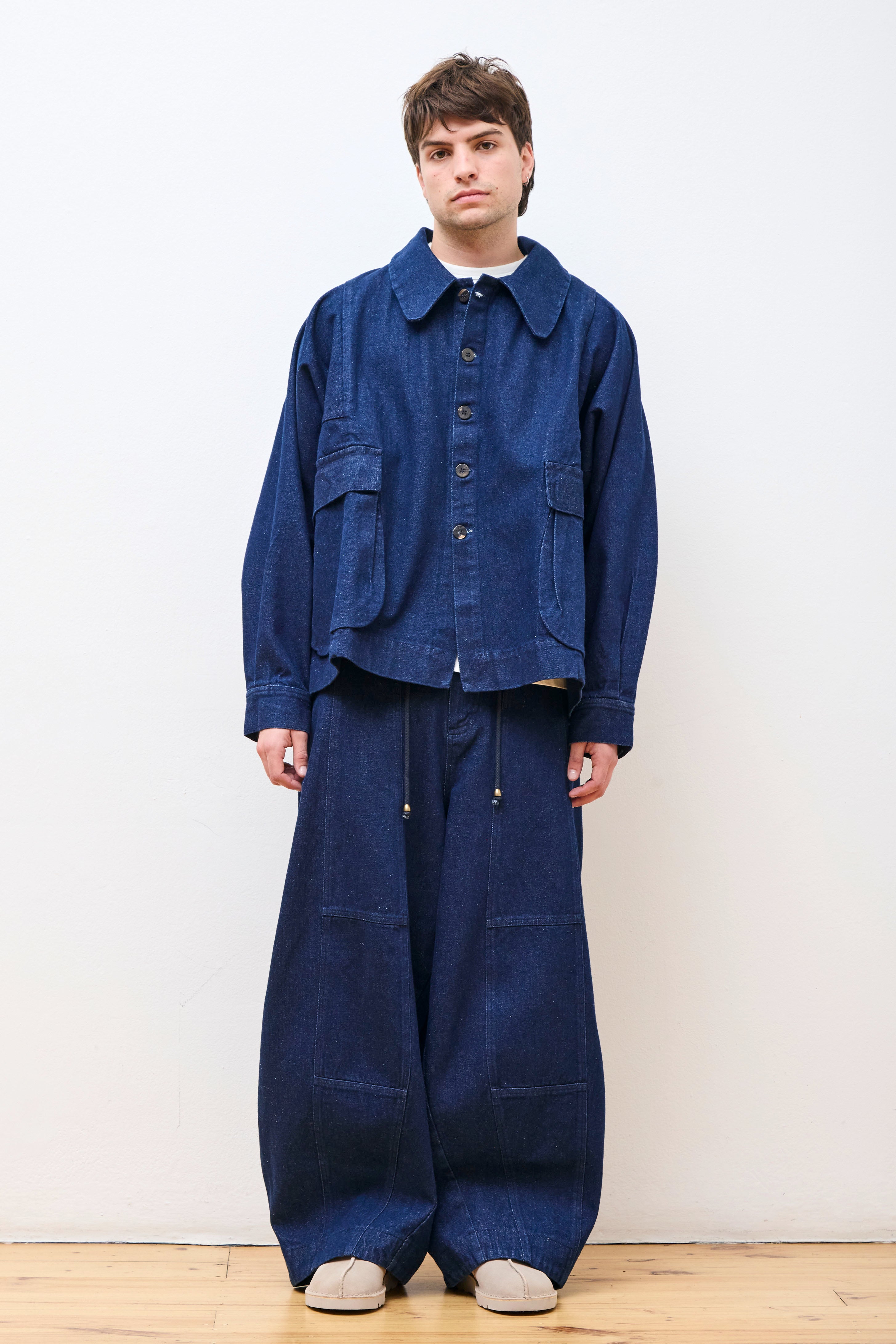Farmer Jacket F Stone Washed Blue Denim