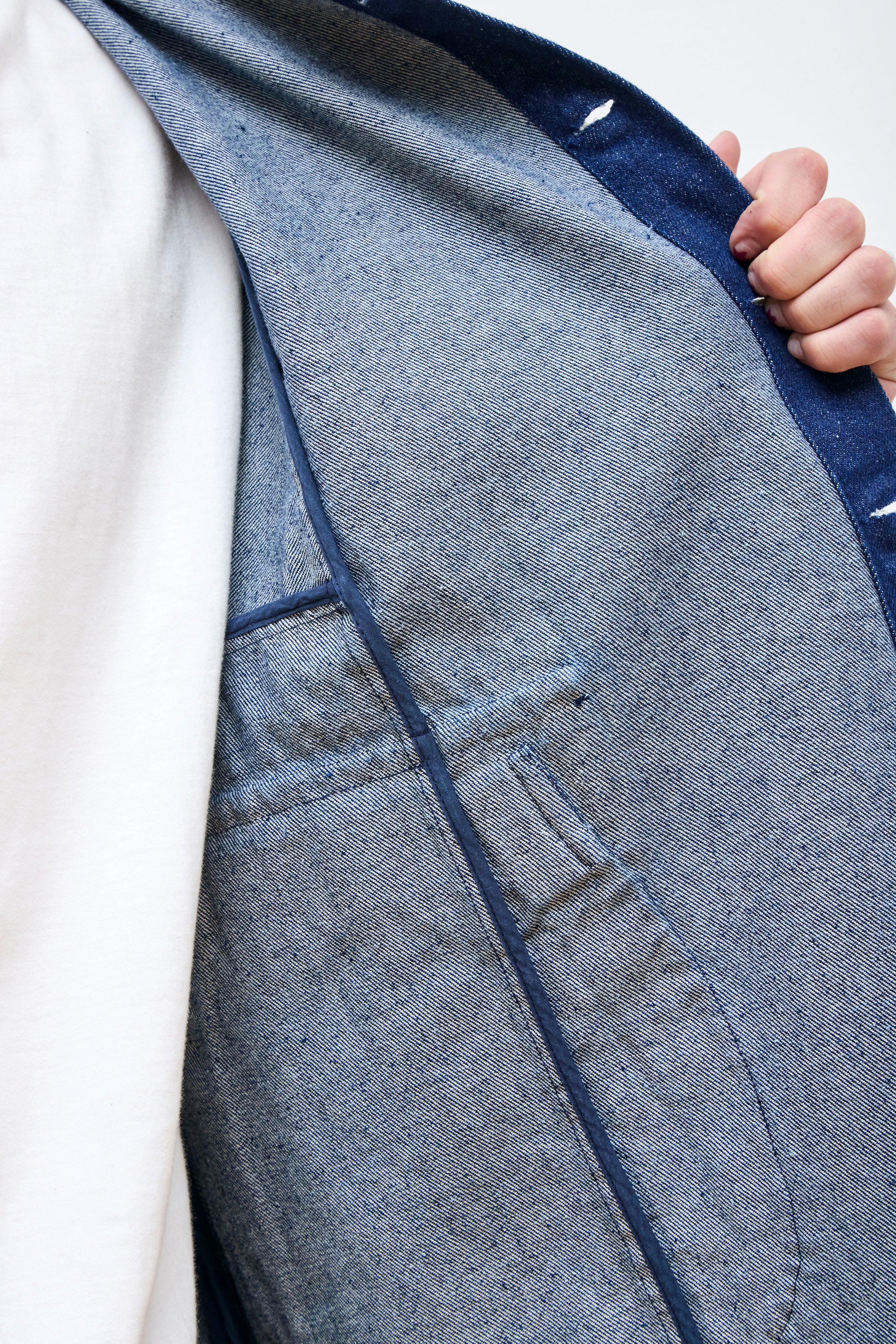 Farmer Jacket F Stone Washed Blue Denim