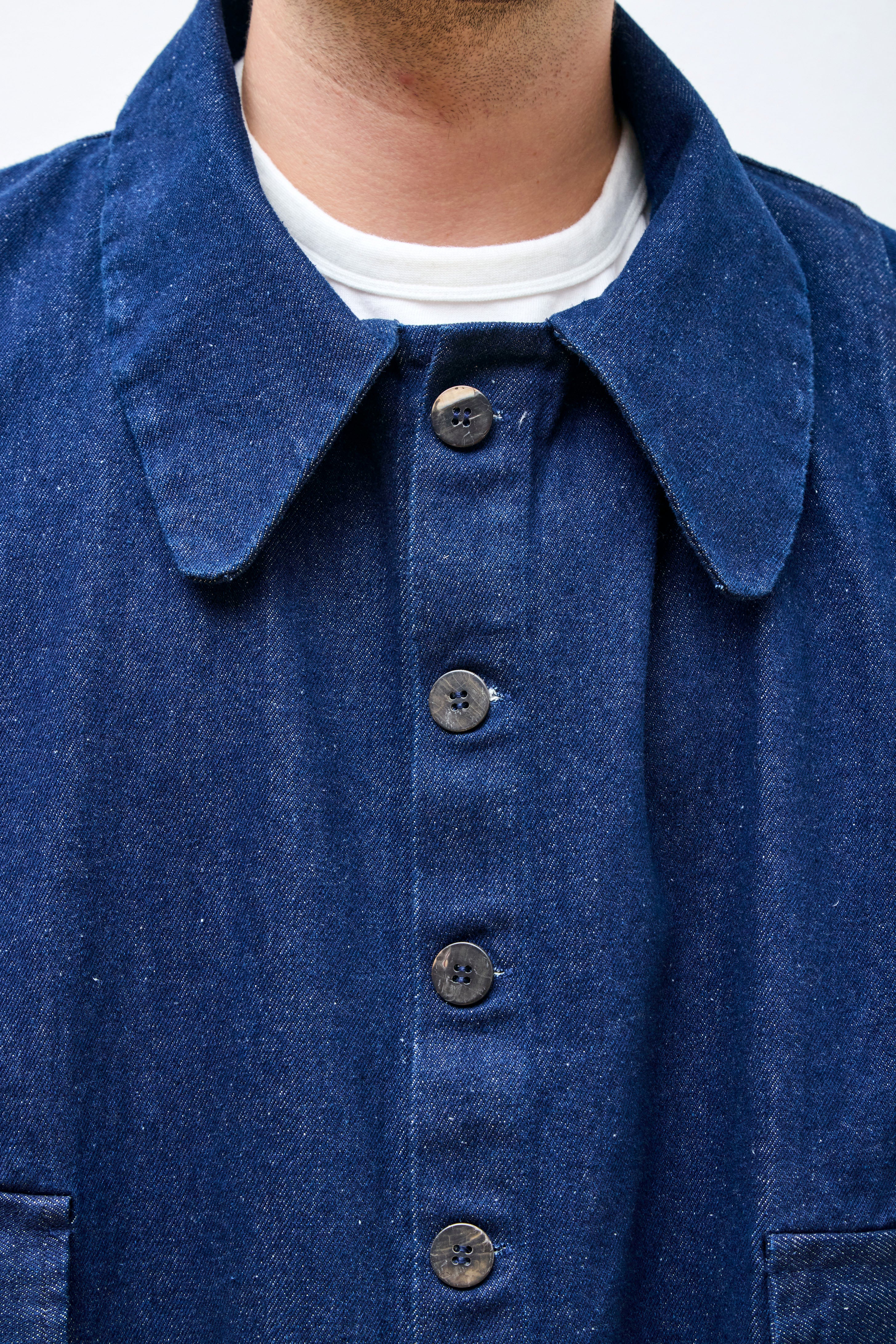 Farmer Jacket F Stone Washed Blue Denim