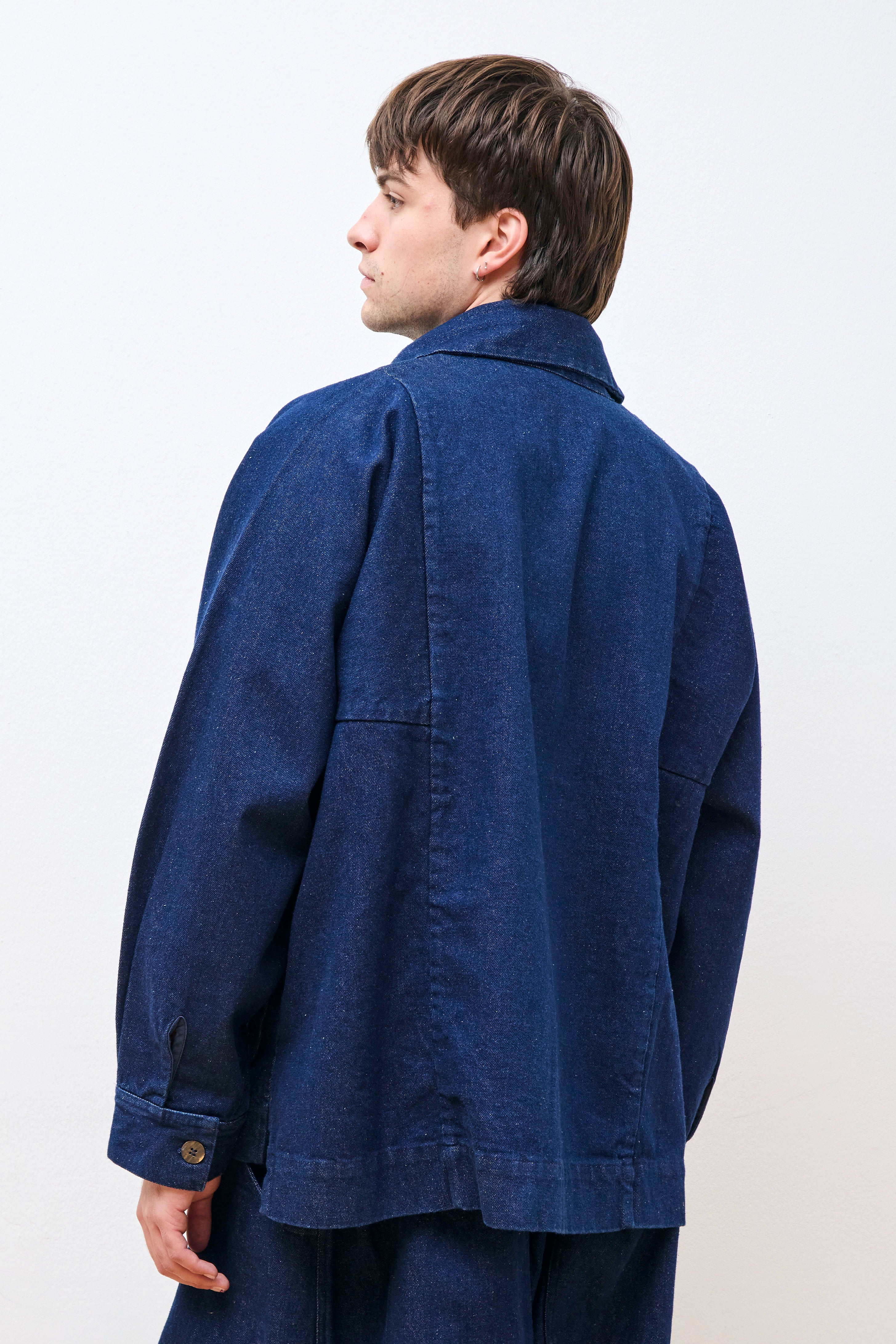Farmer Jacket F Stone Washed Blue Denim