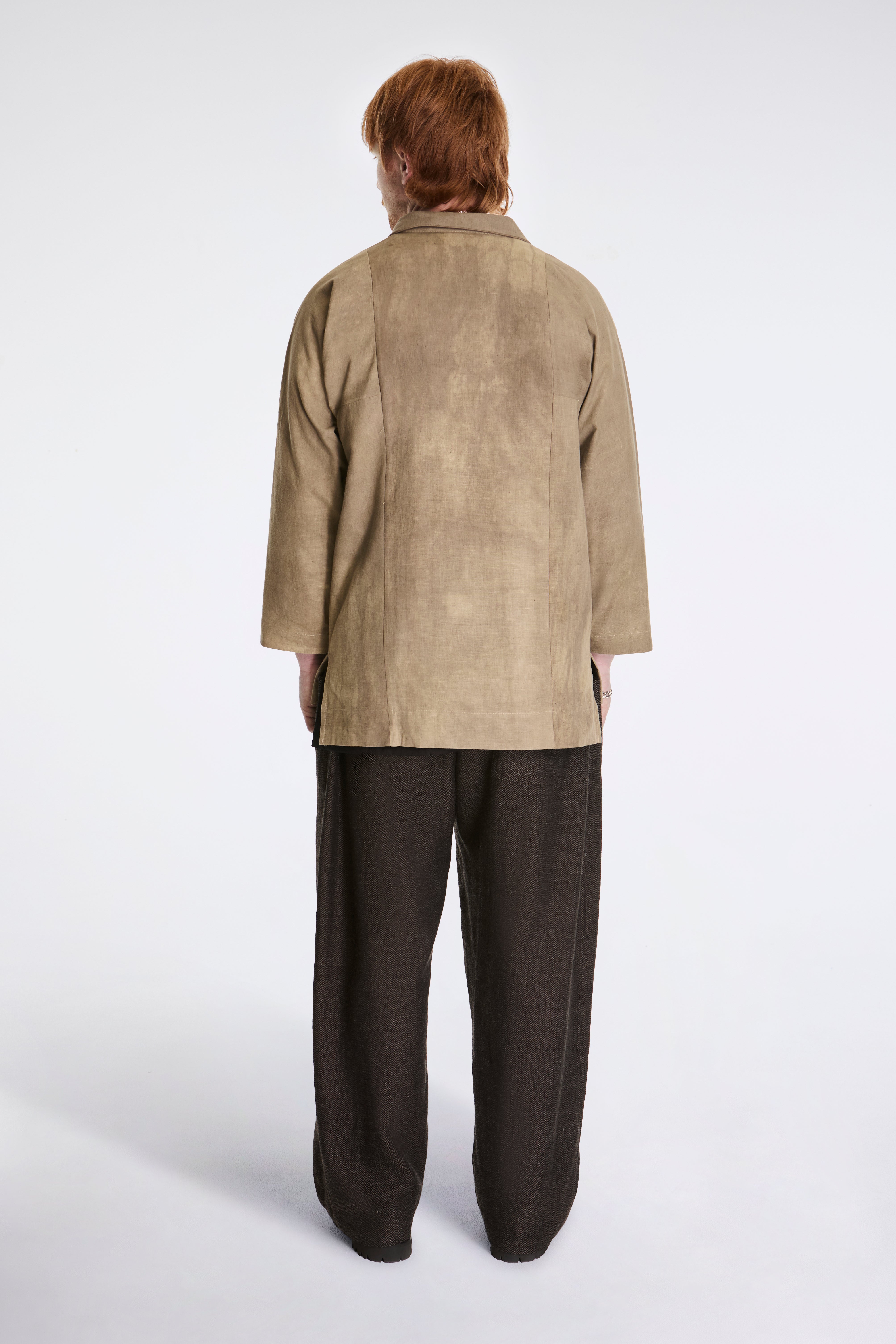 Farmer Shirt Linen Cotton Blend Light Green