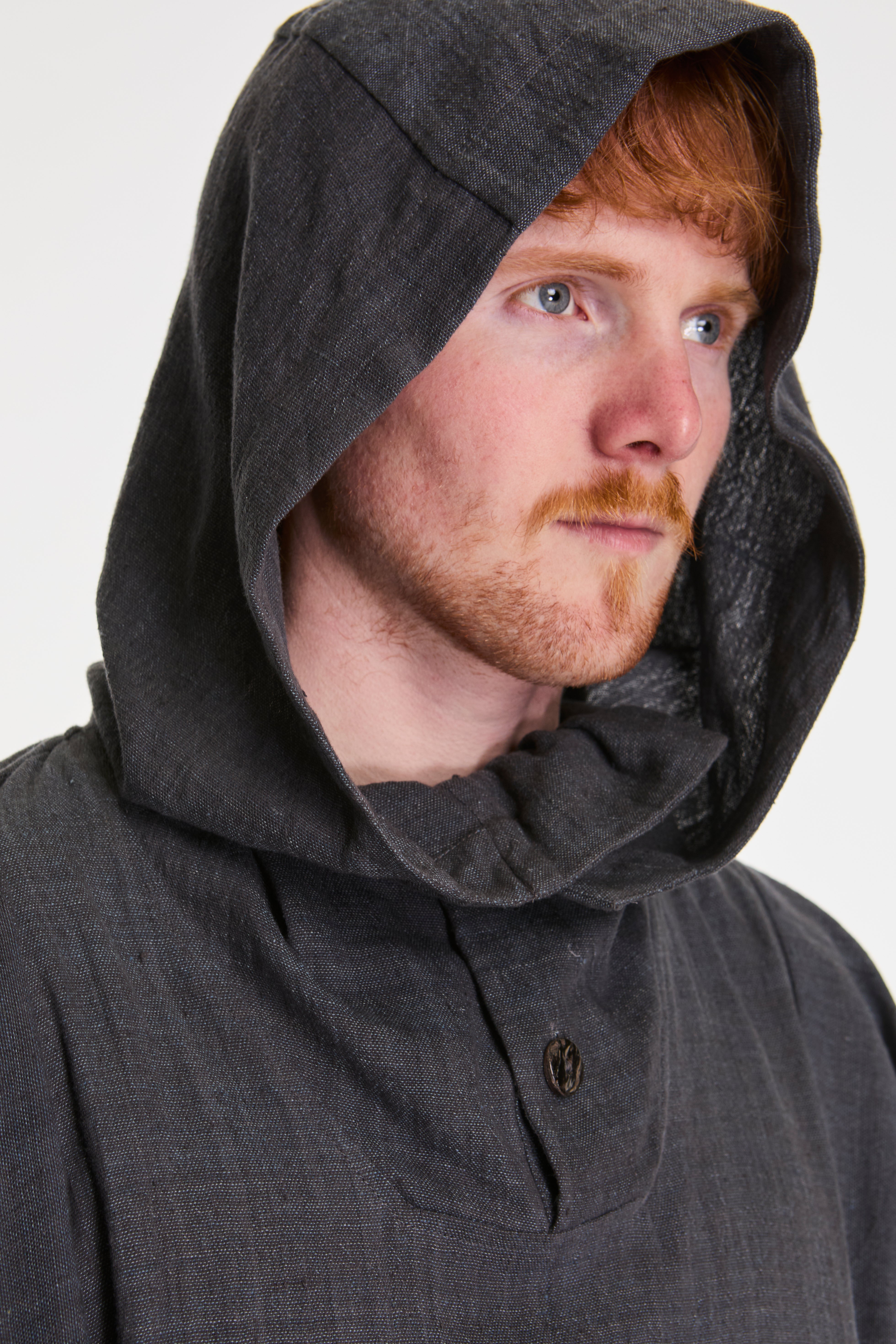Fisherman Hoodie Handwoven Indigo & Iron Dyed