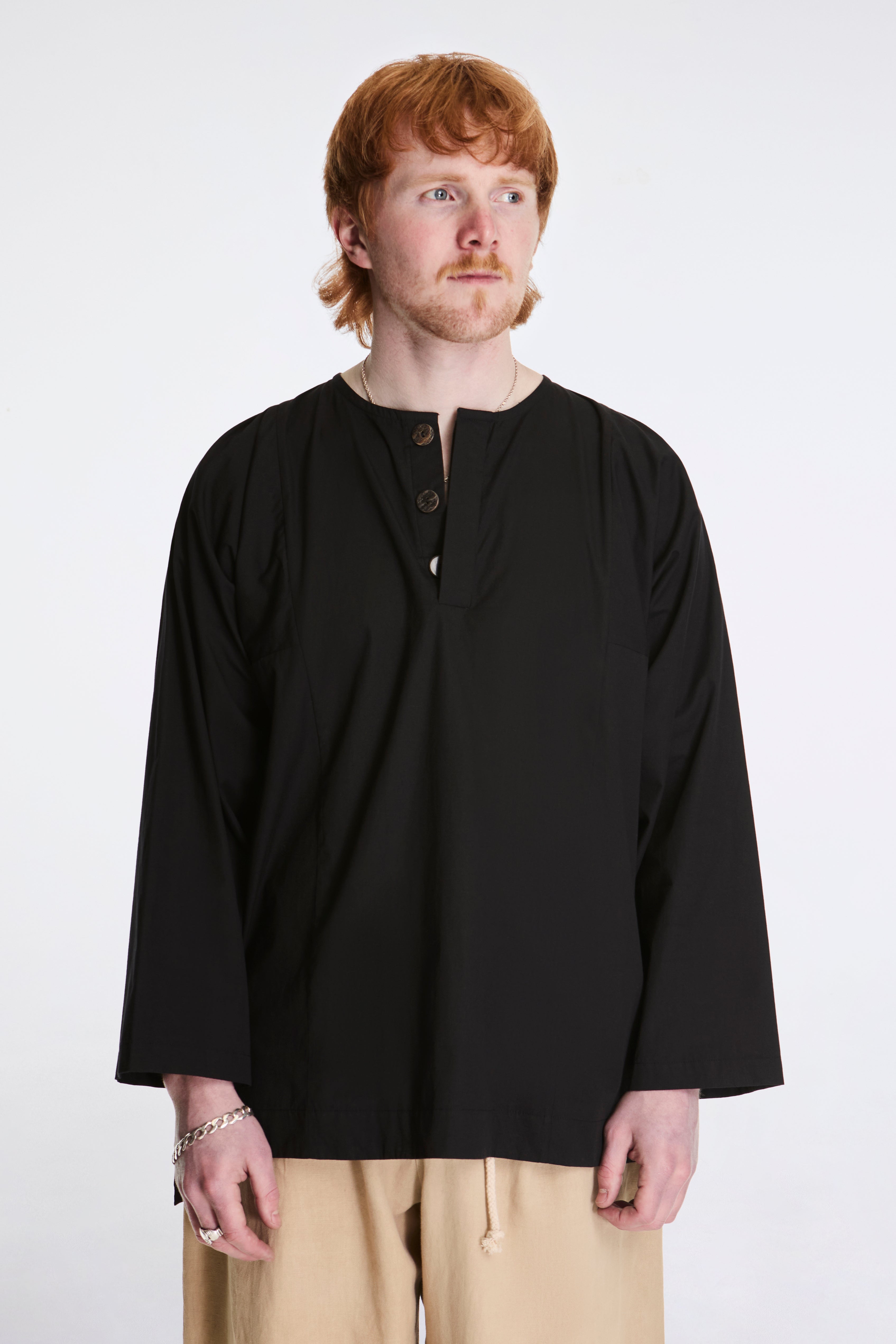 Fisherman Shirt Naturally Dyed Black