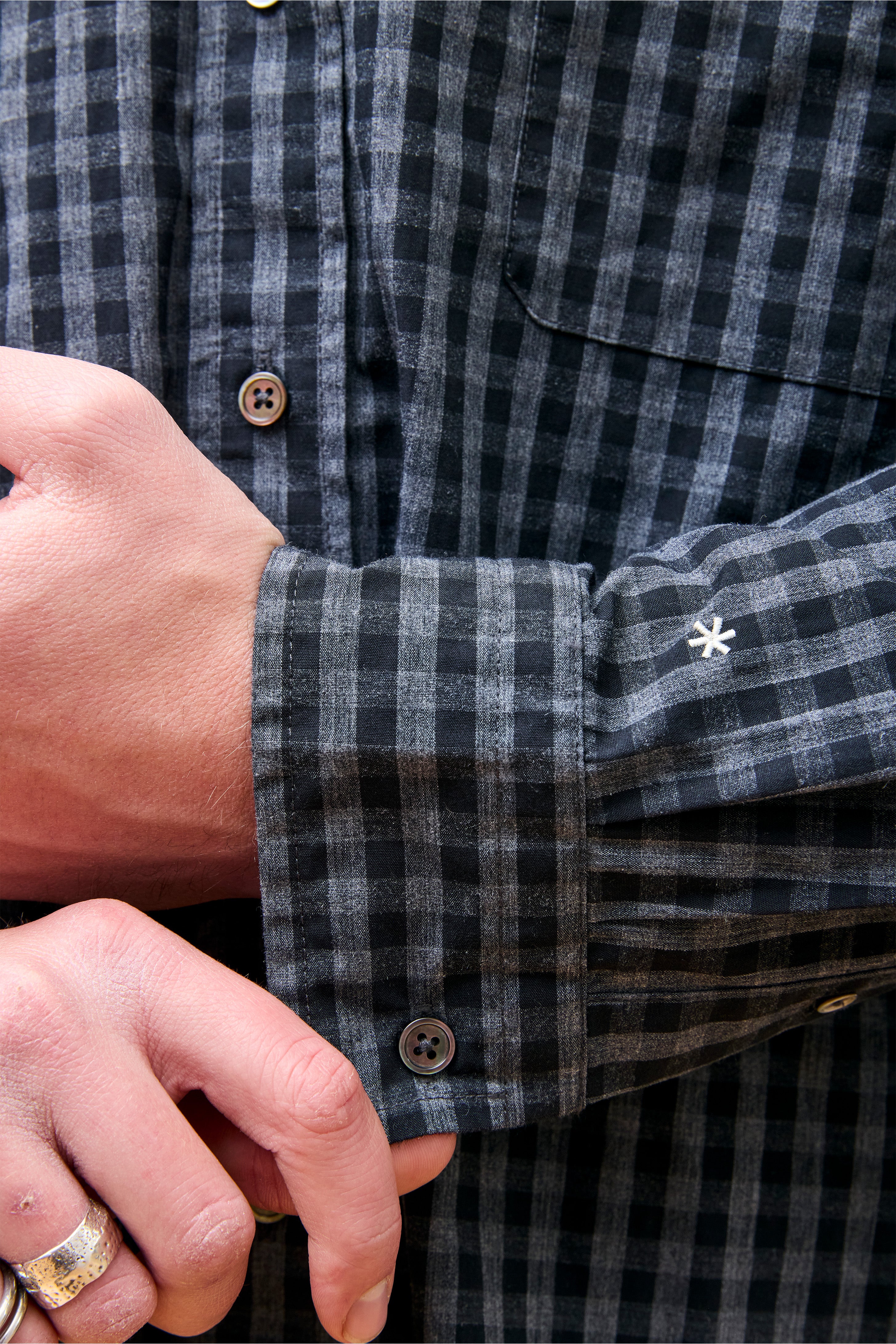 Gingham Check Shirt Black