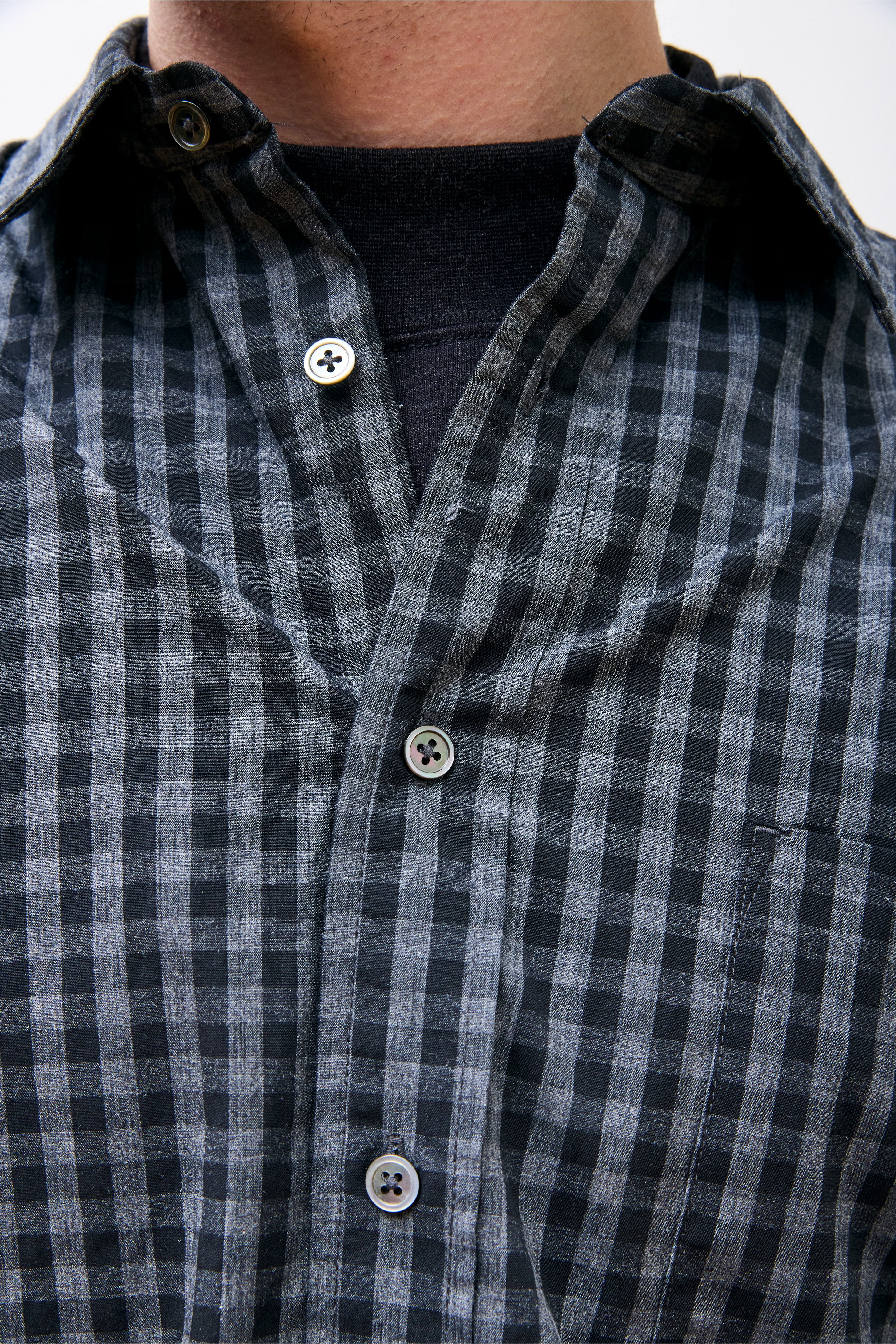 Gingham Check Shirt Black