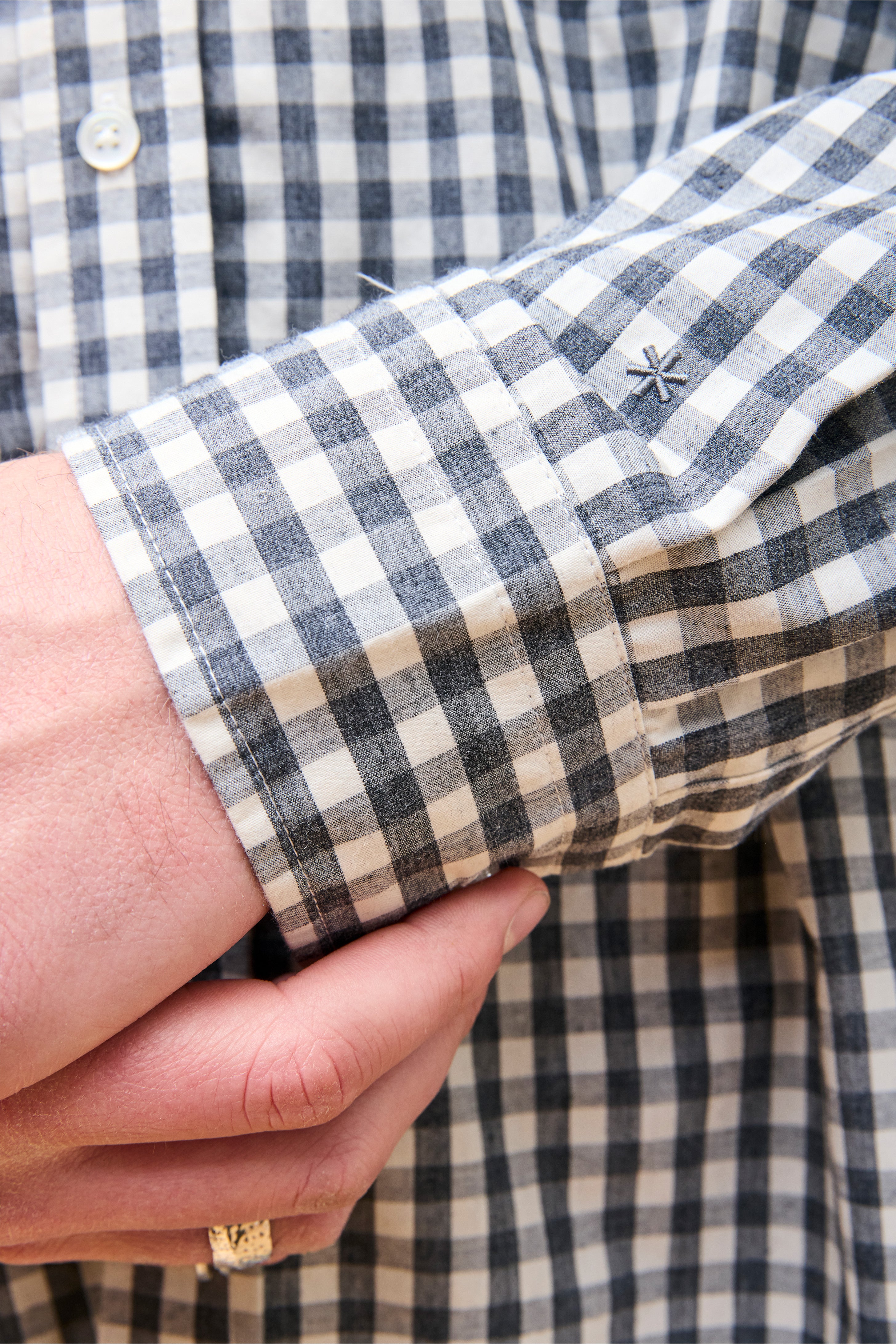 Gingham Check Shirt Grey
