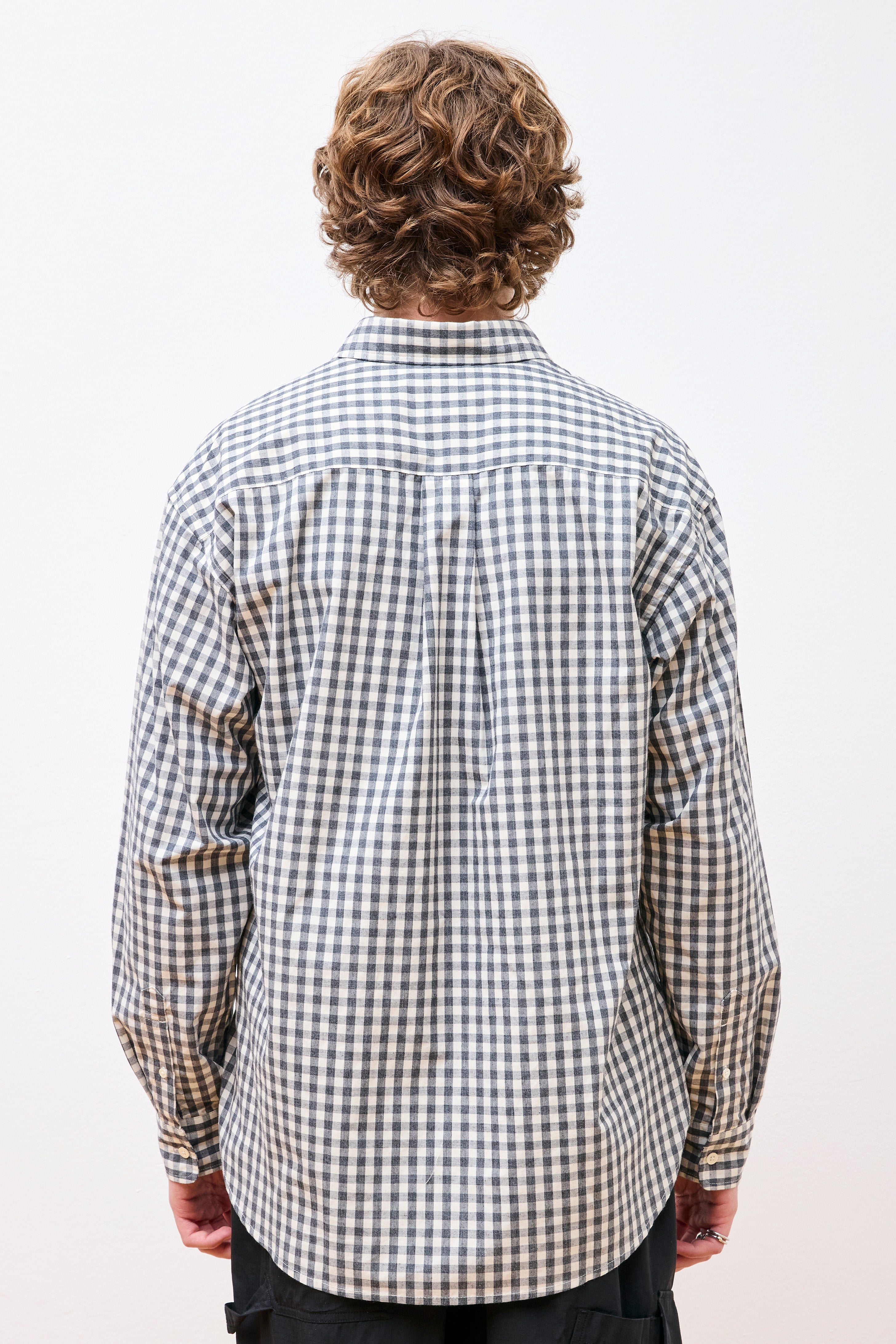 Gingham Check Shirt Grey