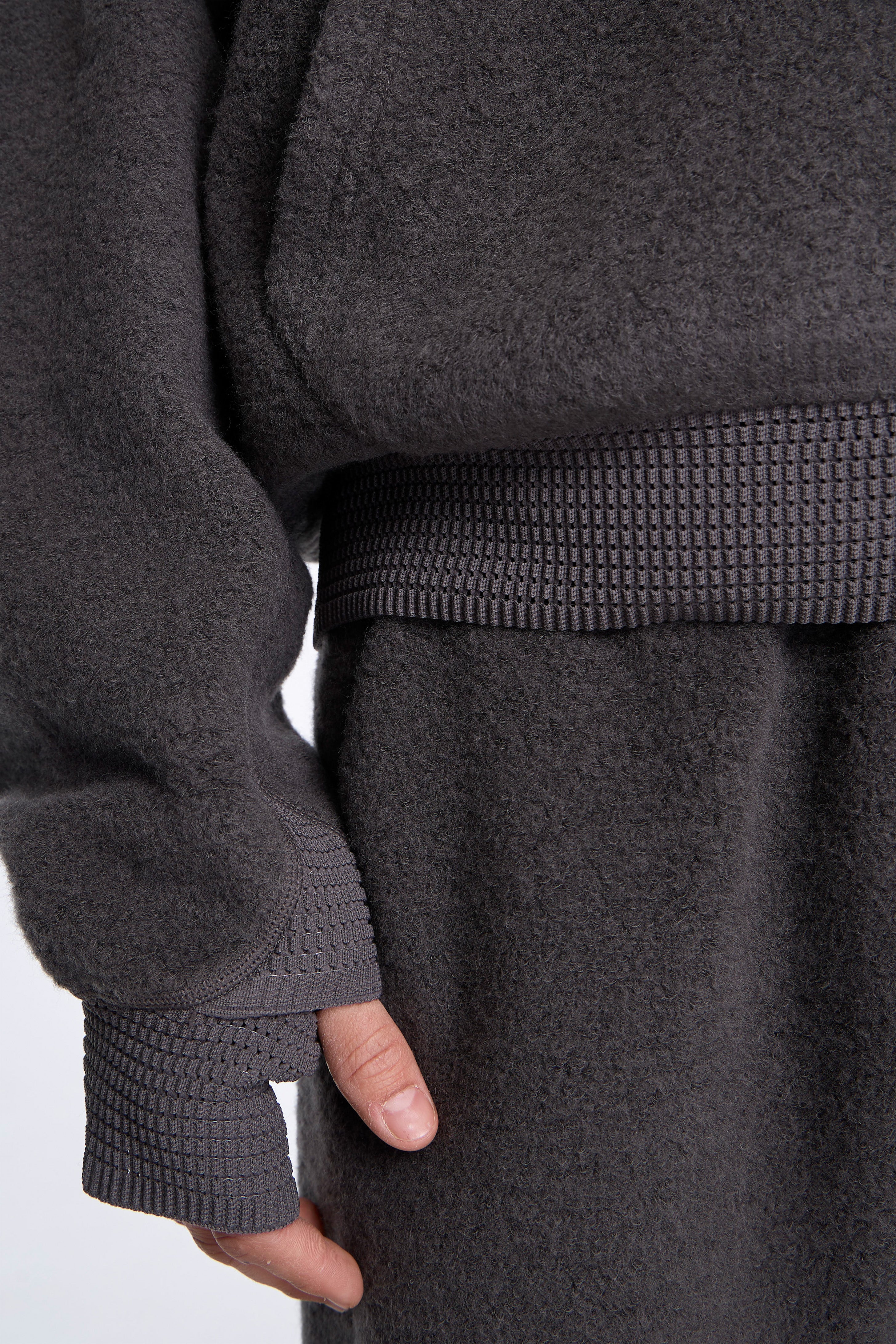 Wool Fleece Hoodie Dark Lava