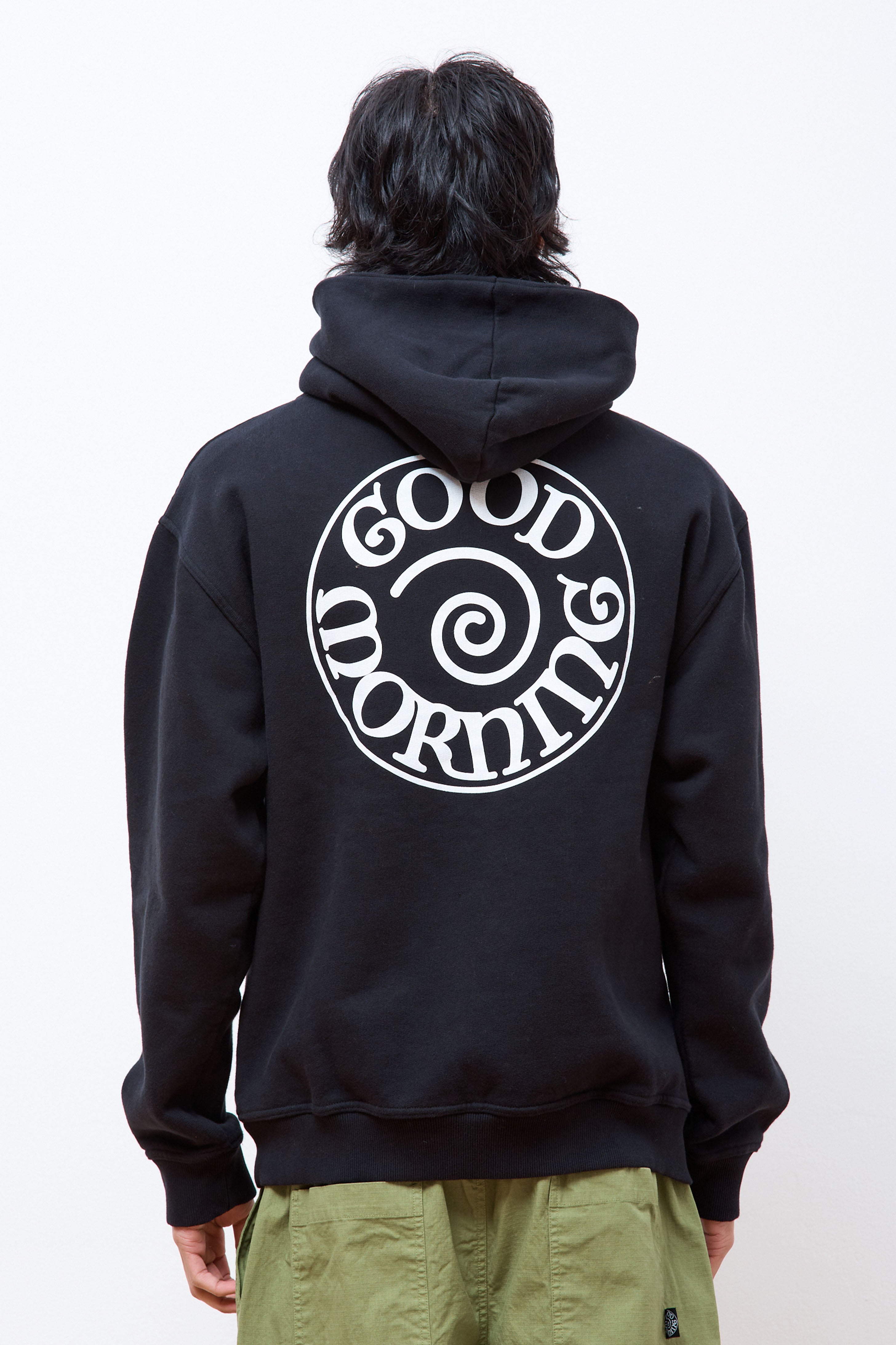 Spiral Logo Fleece Hoodie Black