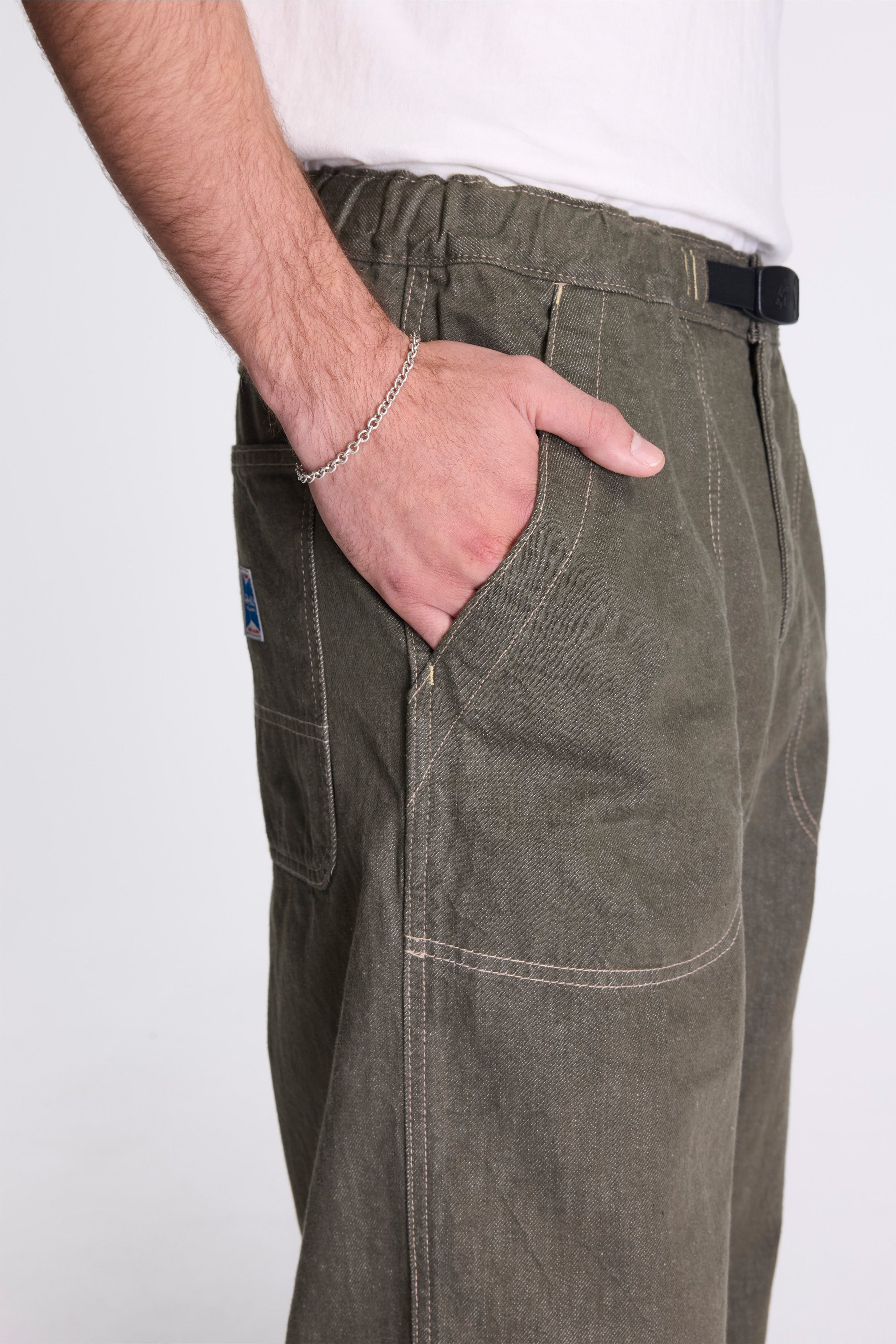 Japanese Slub Denim Pant Dark Sage