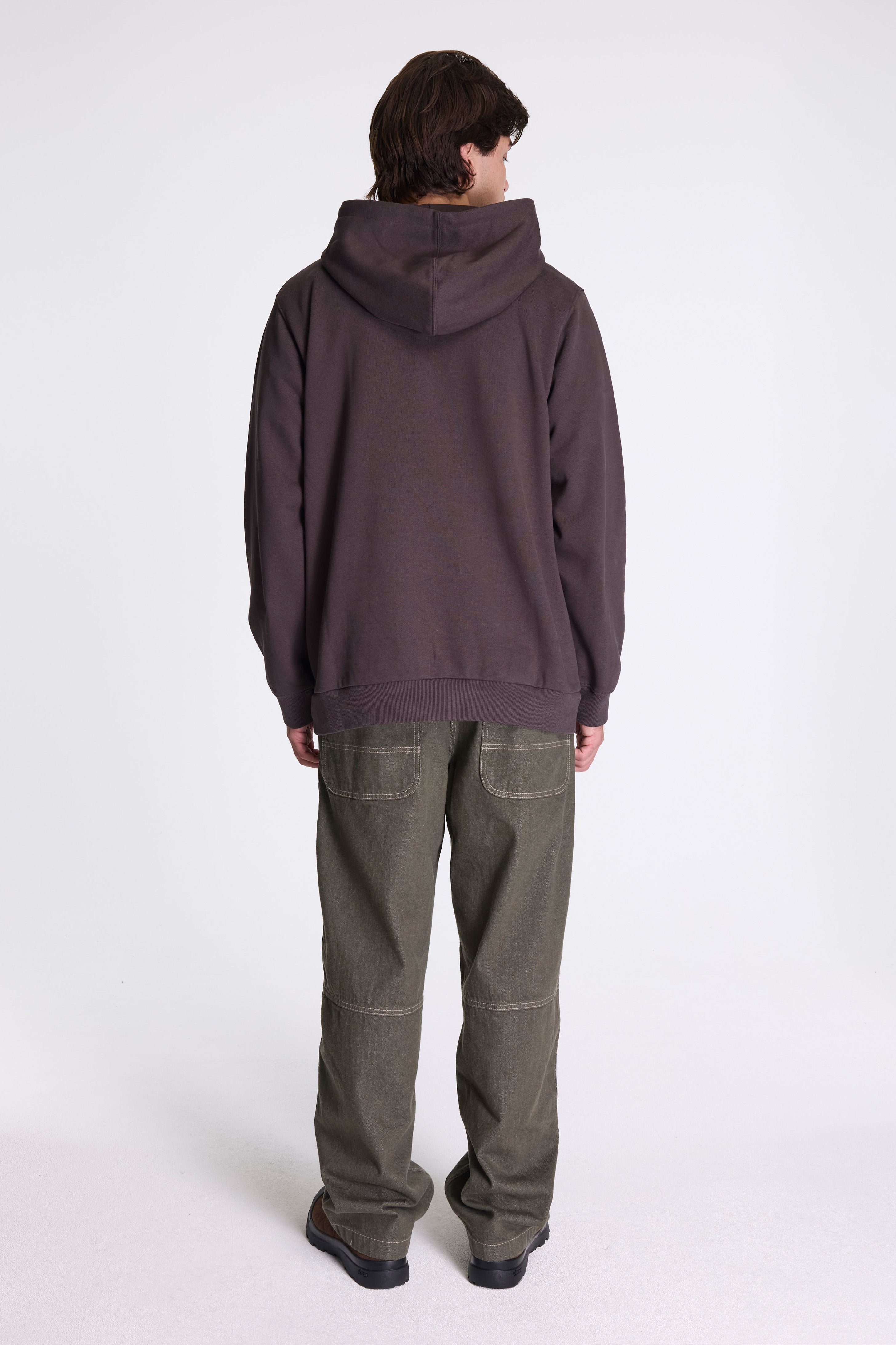 One Point Hooded Sweatshirt Deep Brown