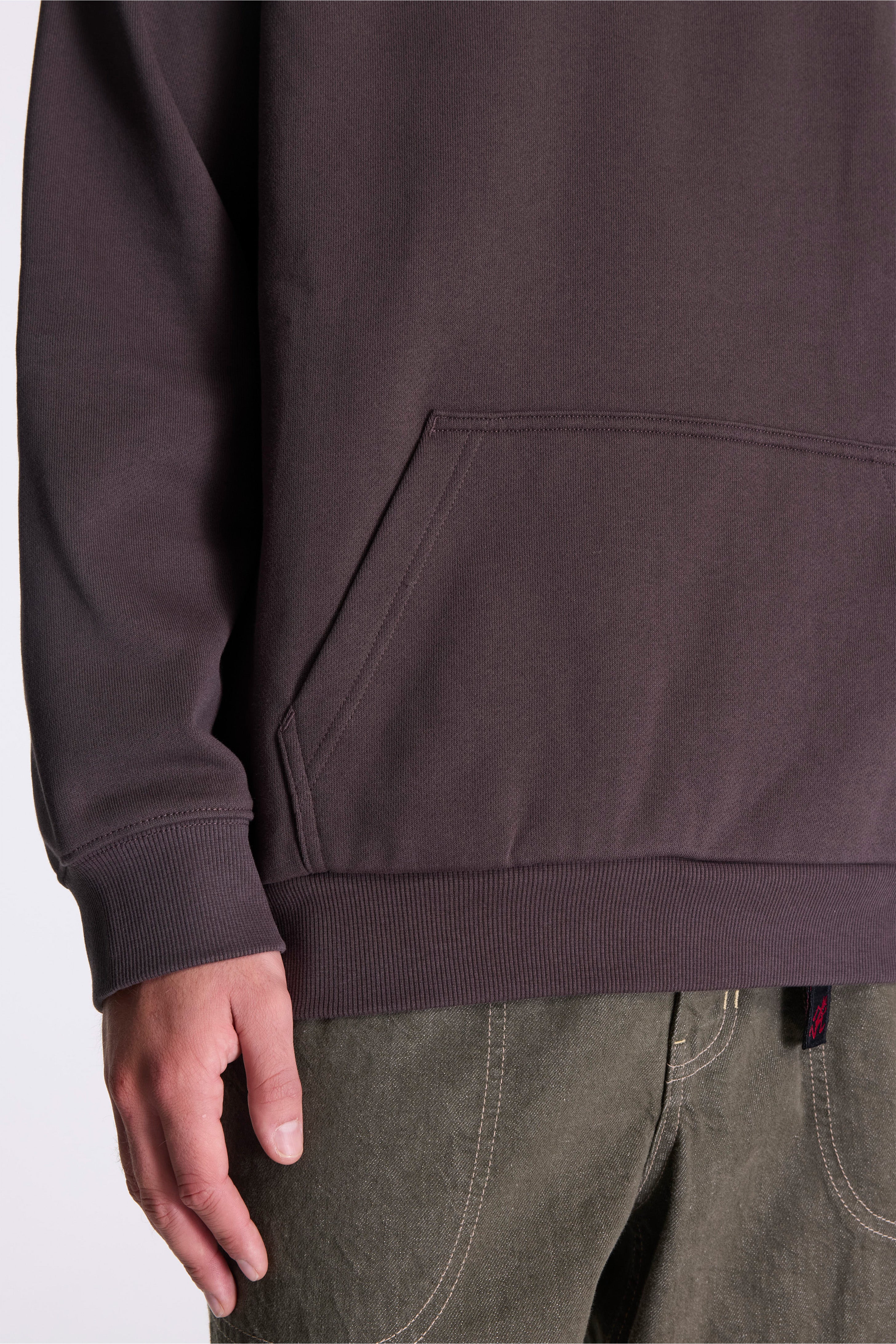 One Point Hooded Sweatshirt Deep Brown