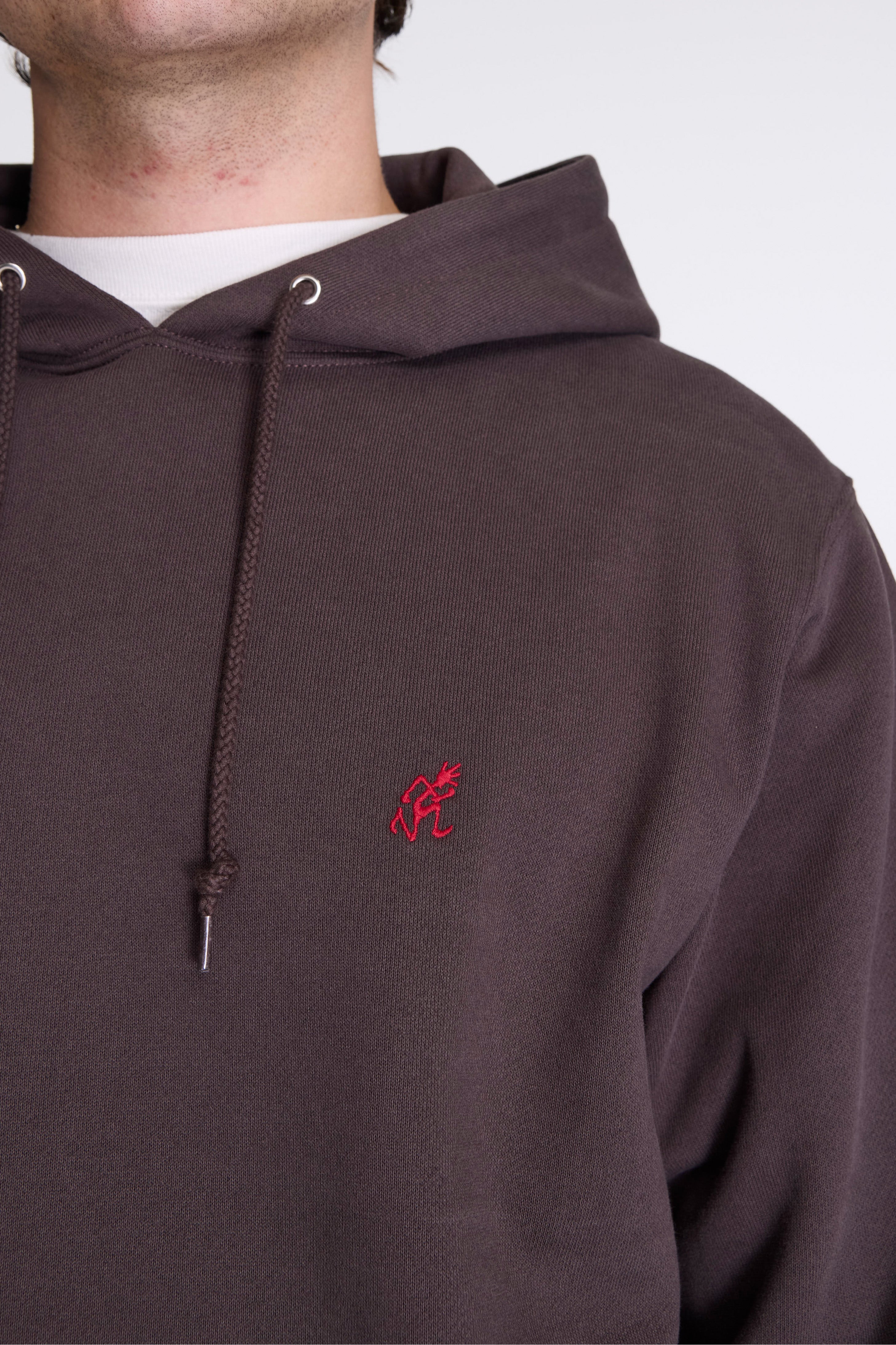 One Point Hooded Sweatshirt Deep Brown