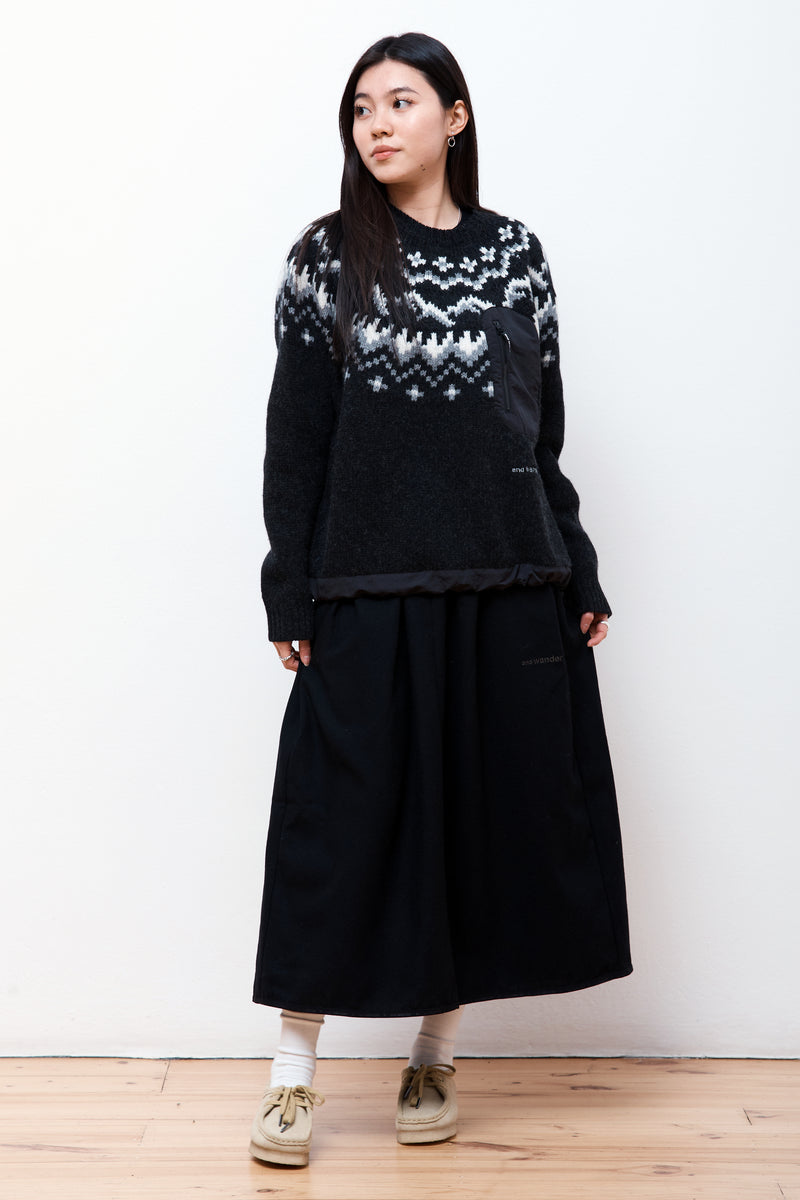 REWOOL Tweed Skirt Black