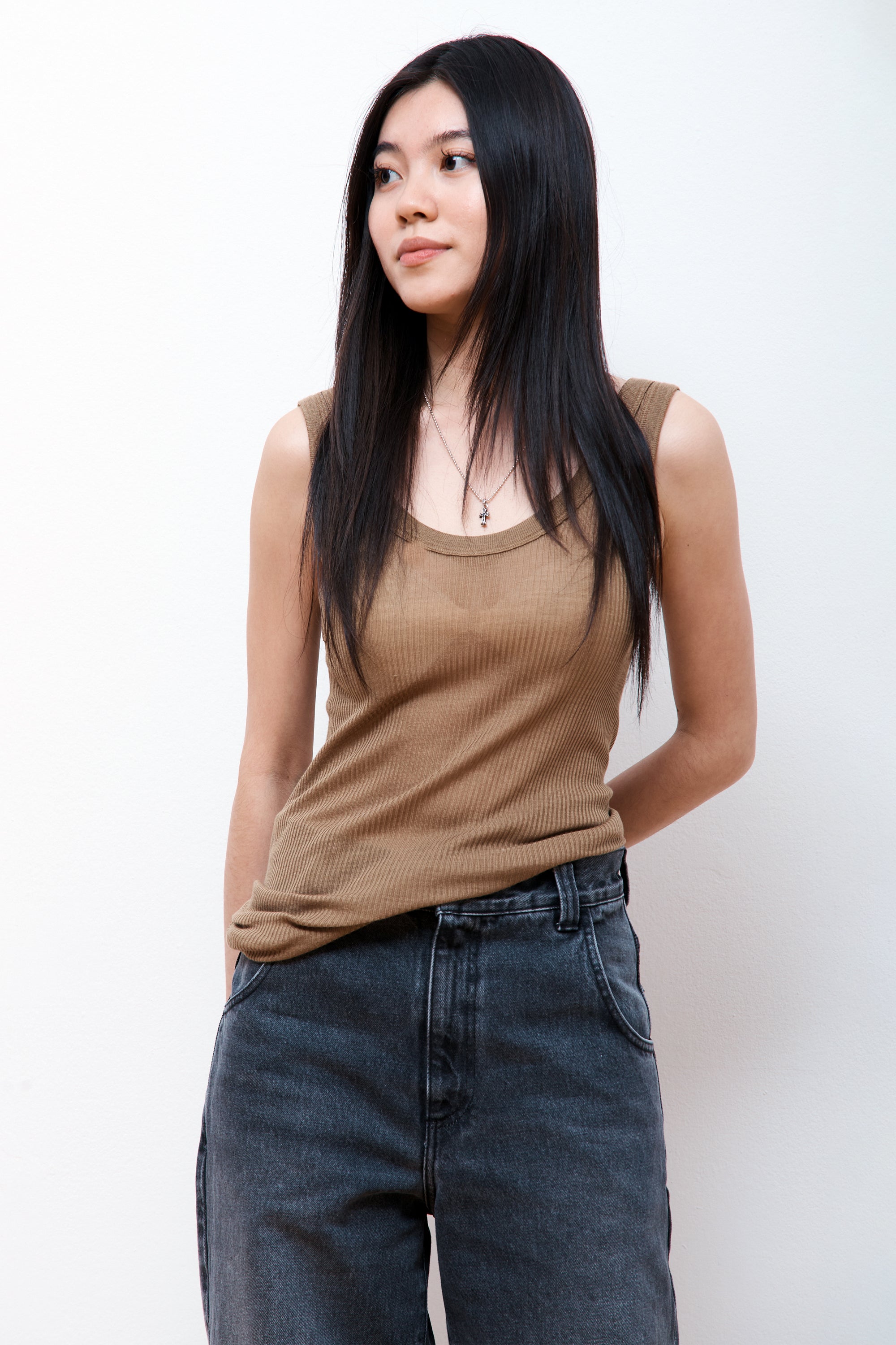 Seamless Tank Ochre Khaki