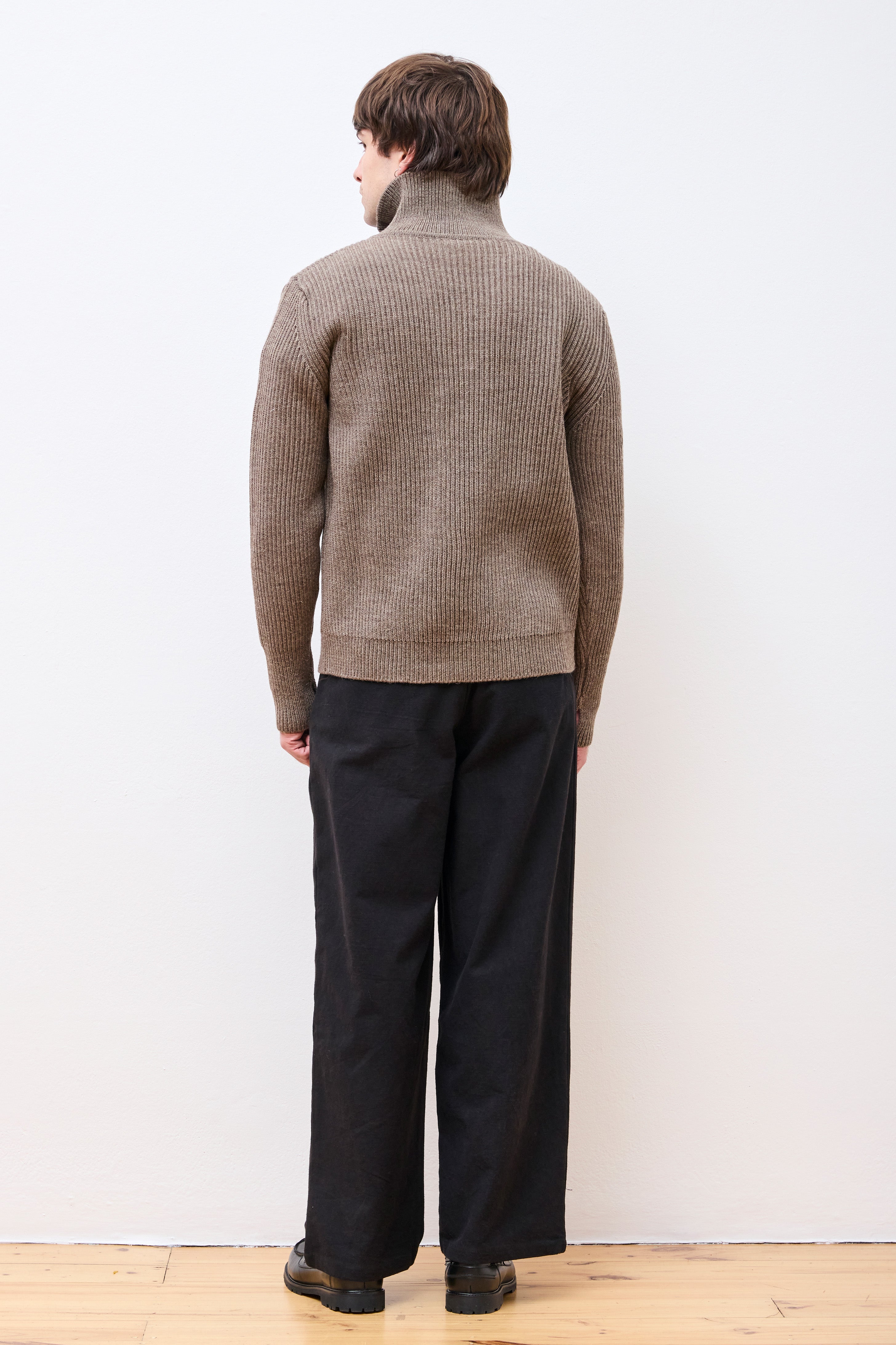 Navy Half-Zip Natural Taupe