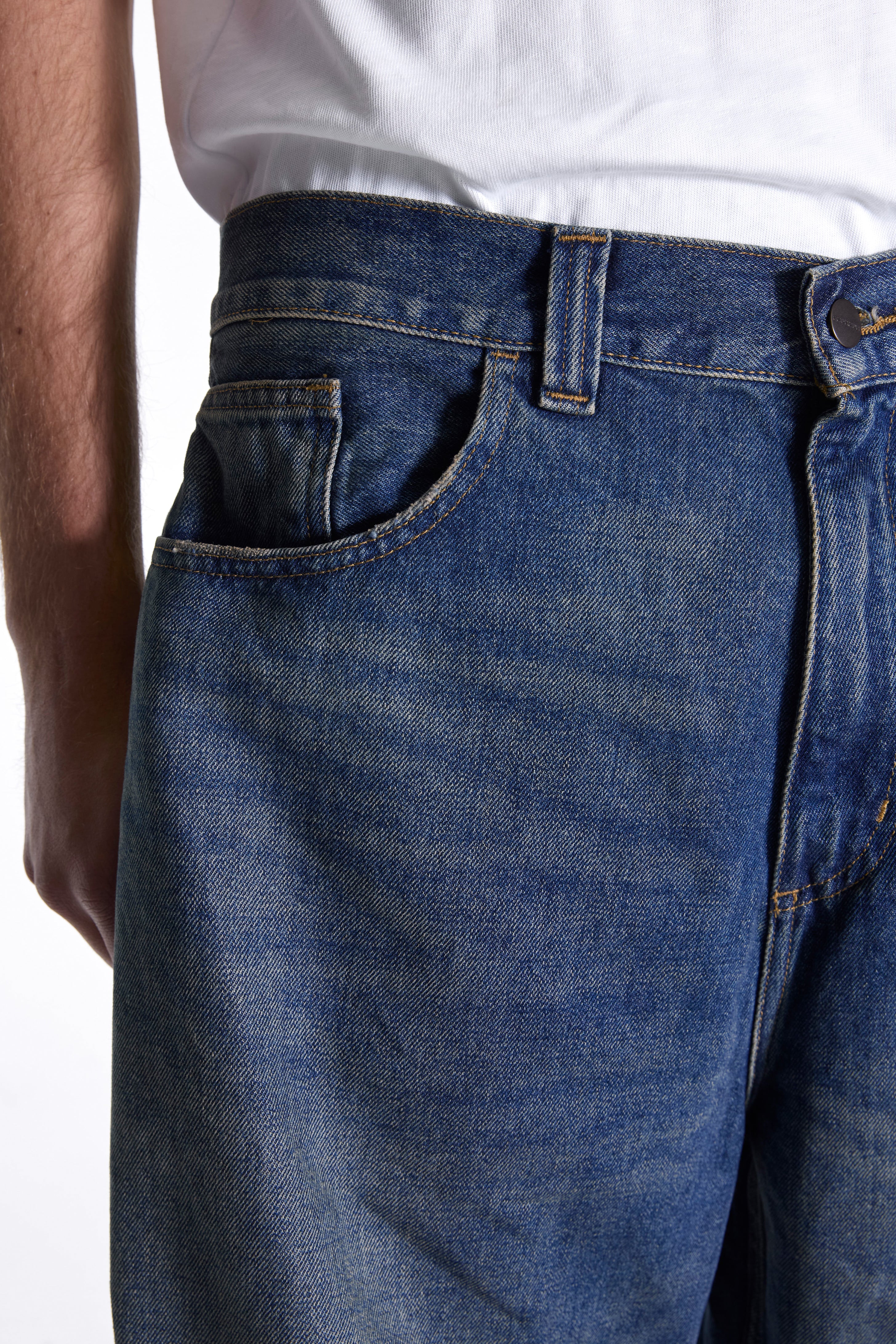 Brandon Pant Blue Worn Used Wash
