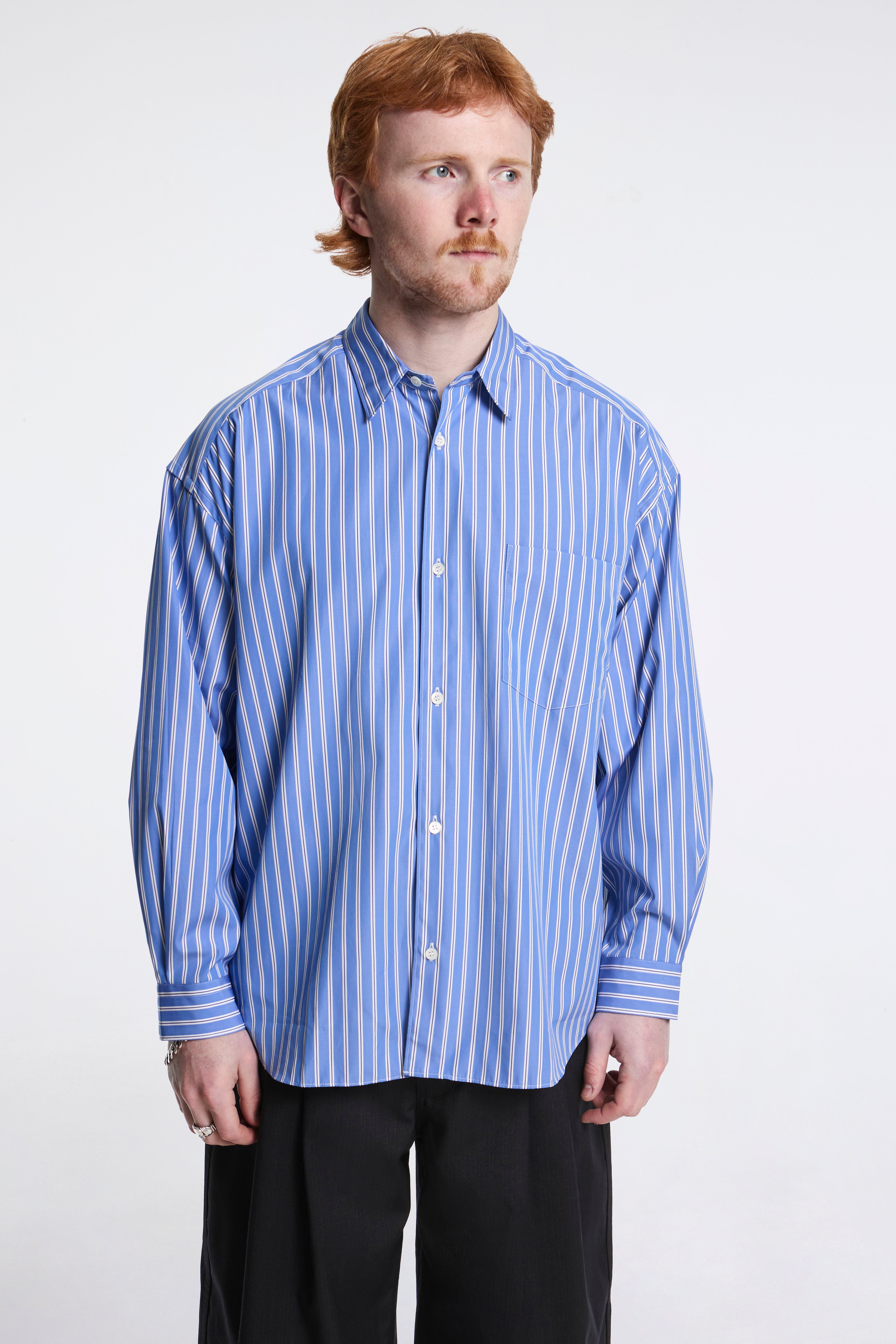 Cotton Striped Shirt Blue