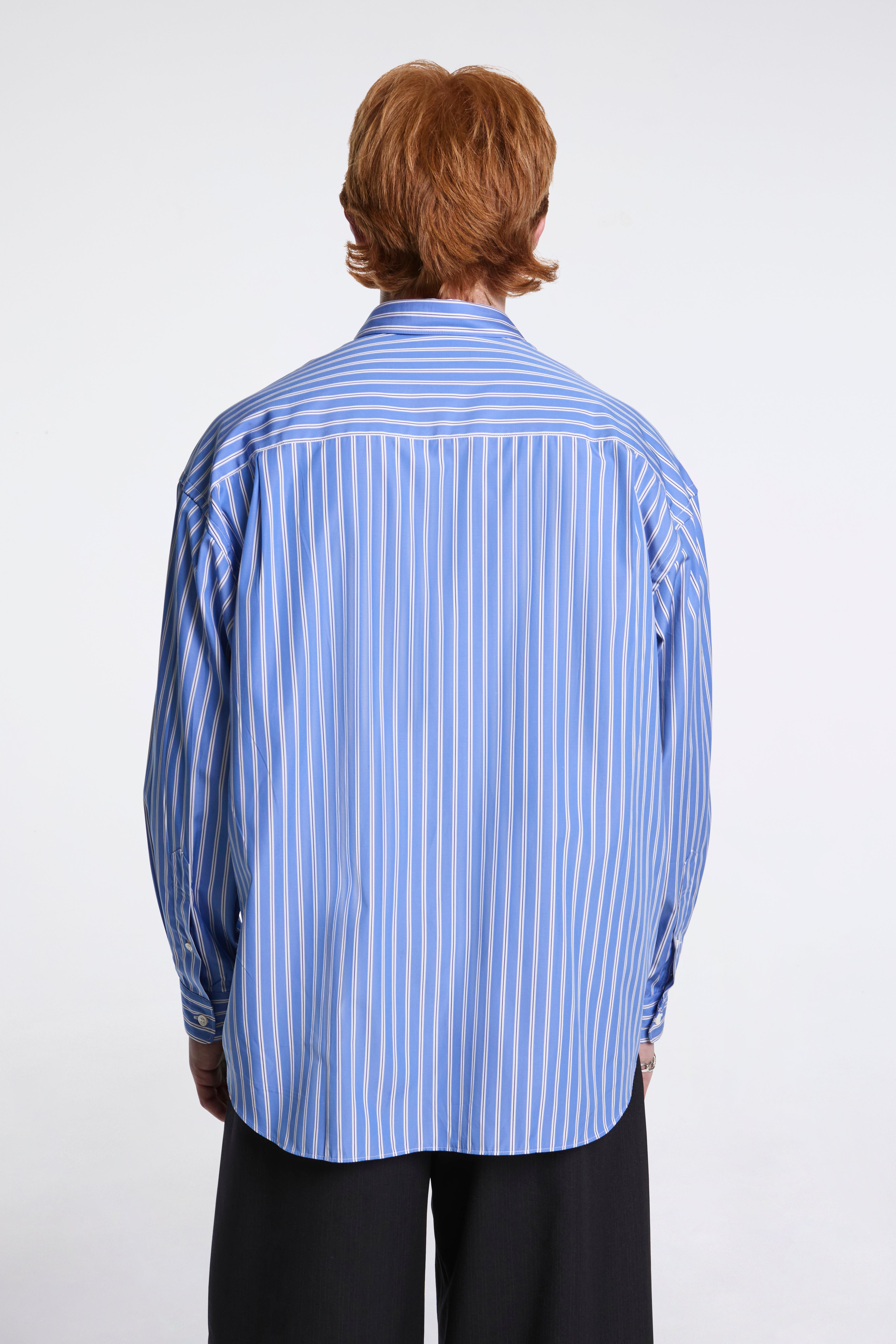 Cotton Striped Shirt Blue