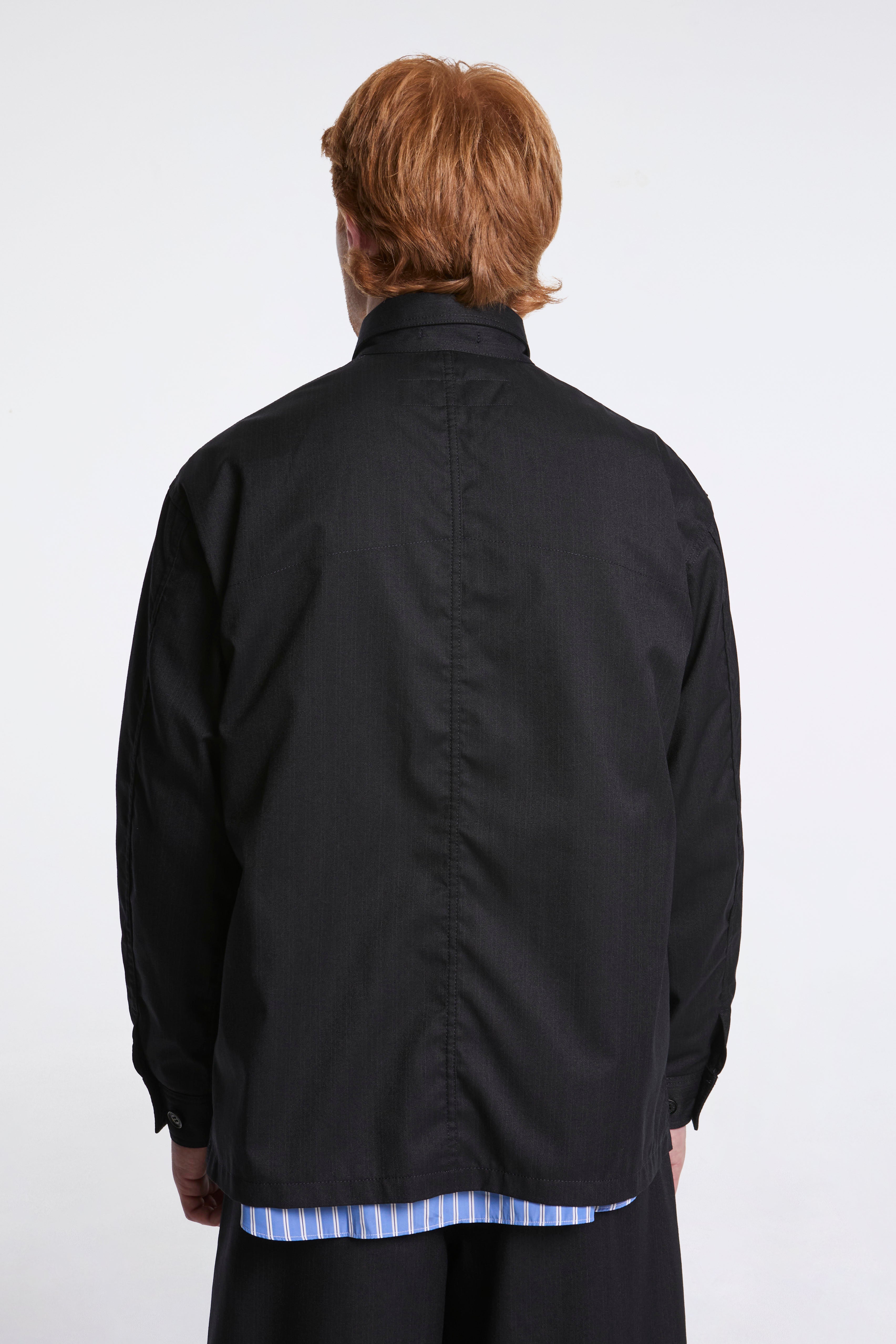 Striped Chore Jacket Black