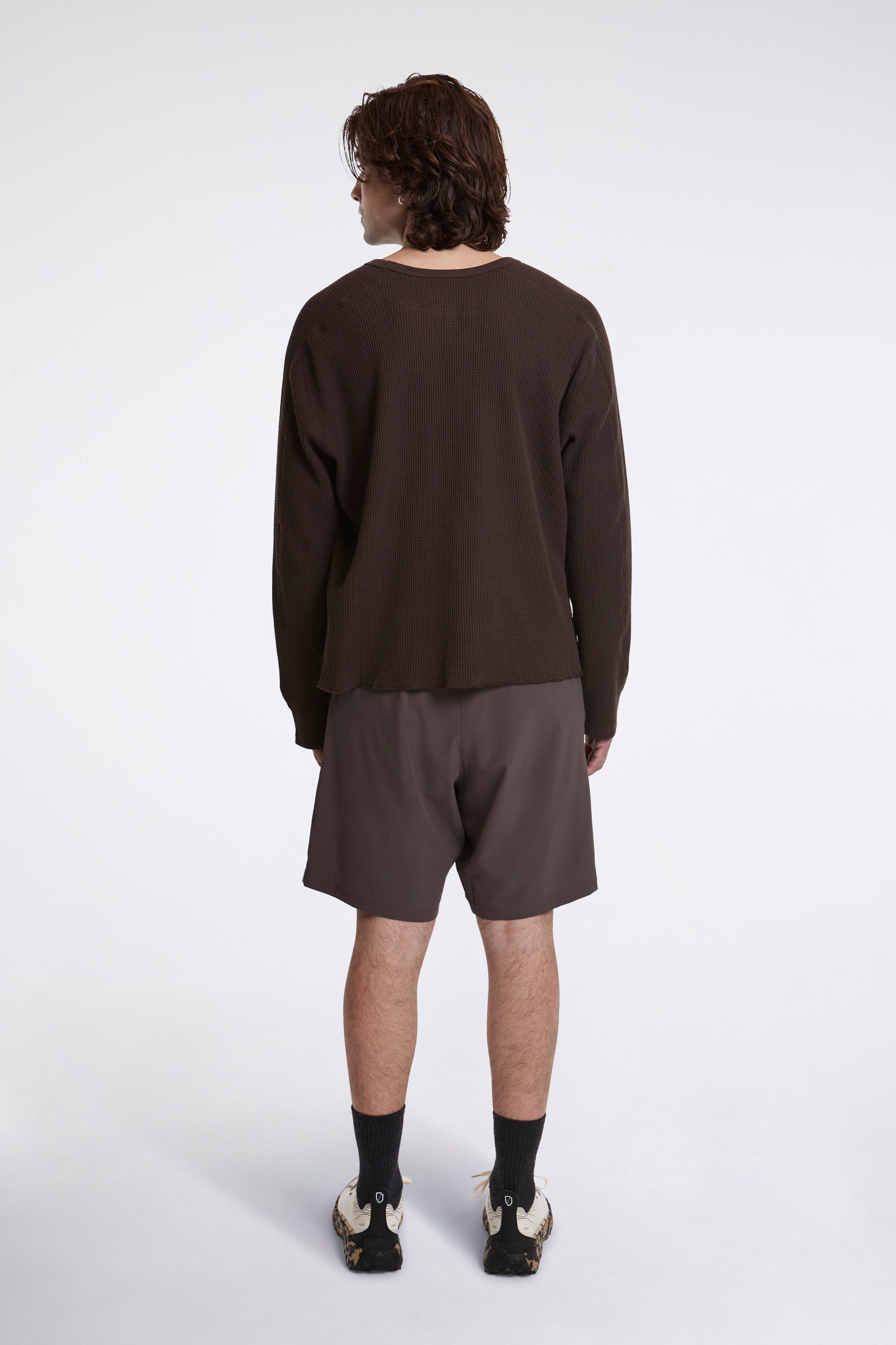 Long Sleeve Waffle Tee Umber