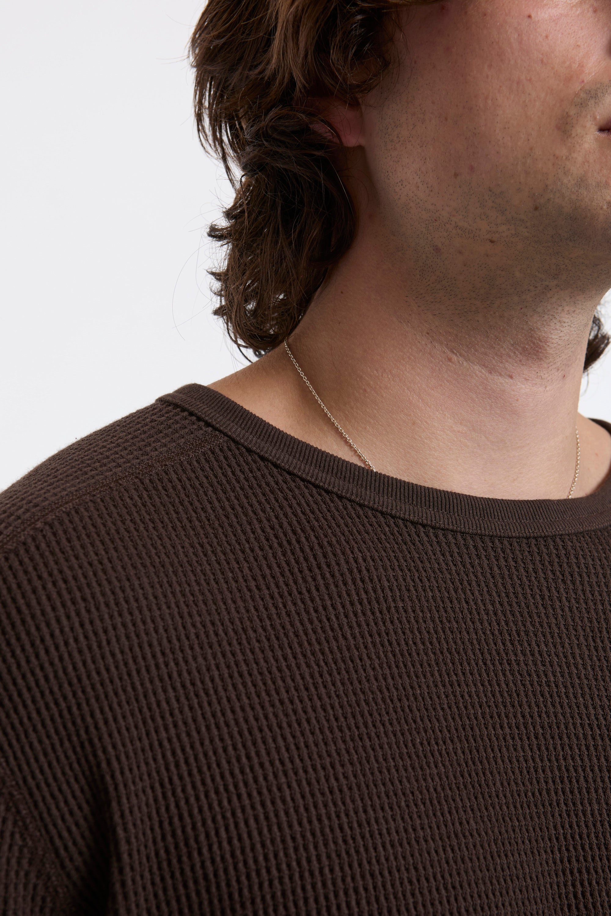 Long Sleeve Waffle Tee Umber