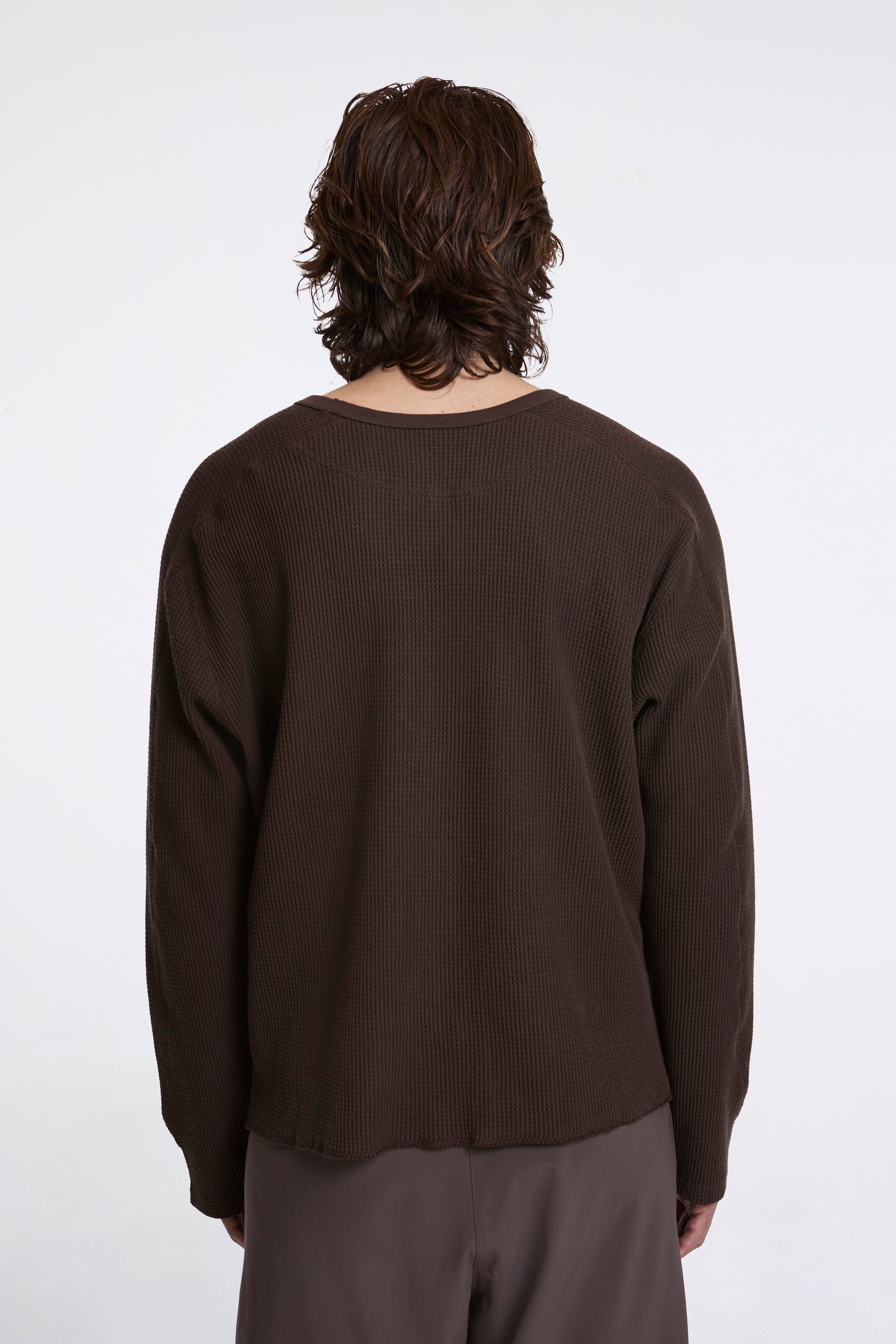 Long Sleeve Waffle Tee Umber