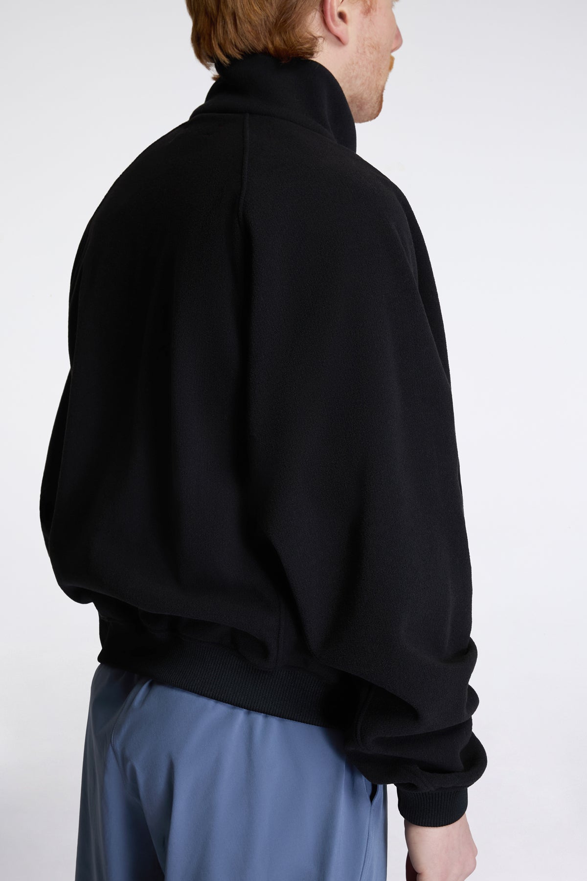 Reverse Brushed Full-Zip Fleece Black