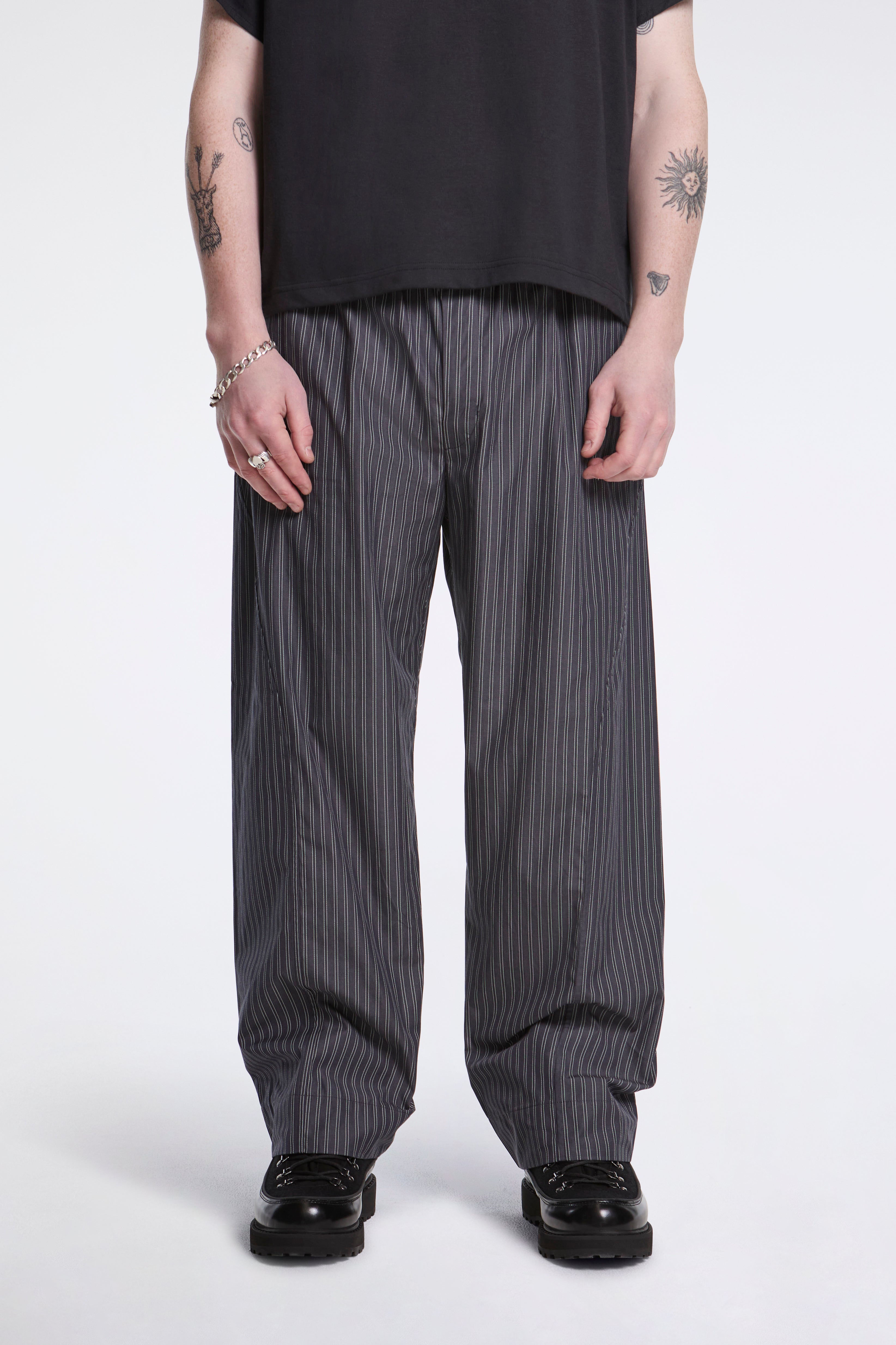 Retroreflective Striped Pants Deep Charcoal