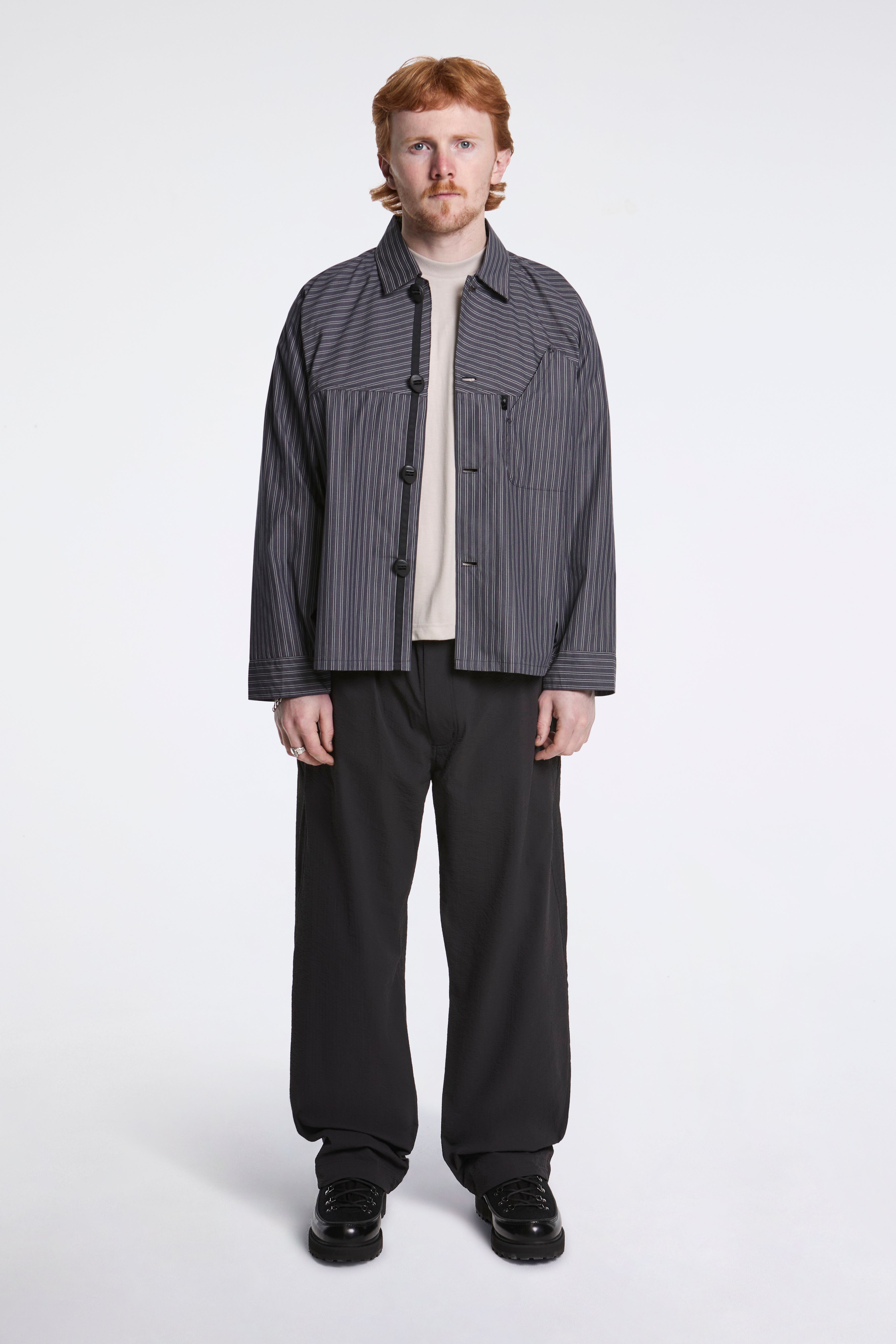 Retroreflective Striped Shirt Deep Charcoal
