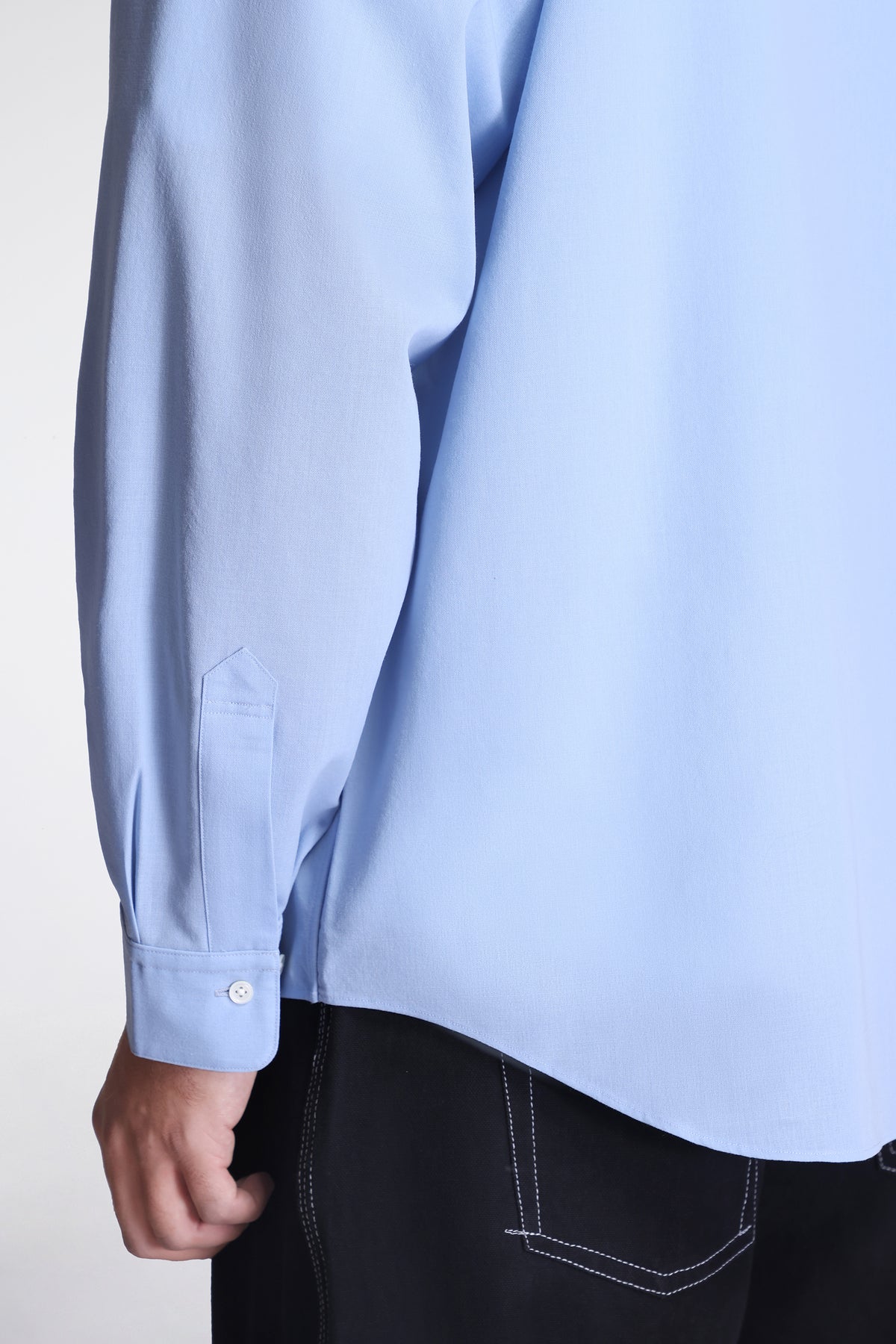 High Twisted Wool Relax Shirt Chill Saxe