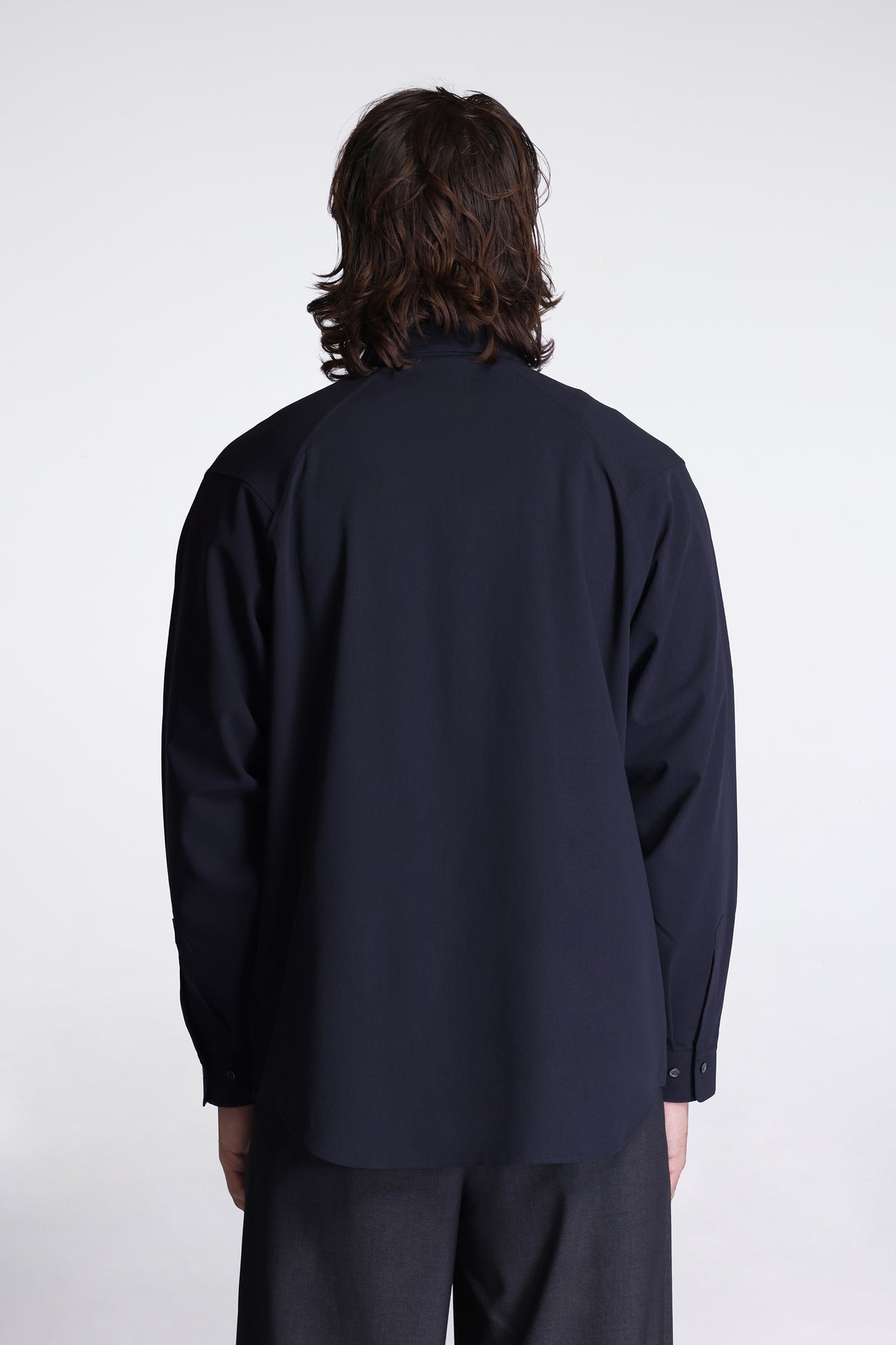 High Twisted Wool Relax Shirt Ebony Gray