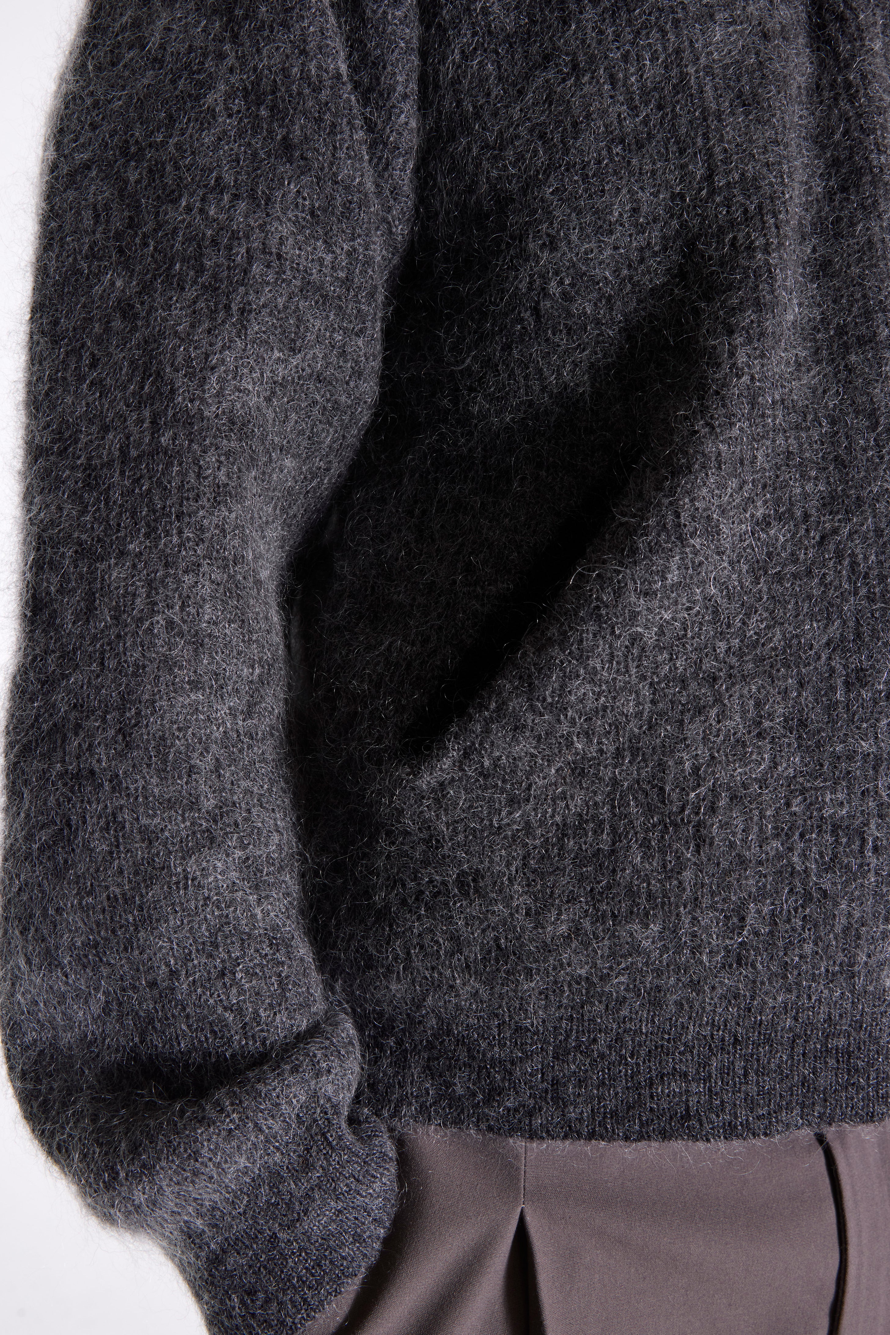Essence Mohair Mixed Knit Top Dark Grey