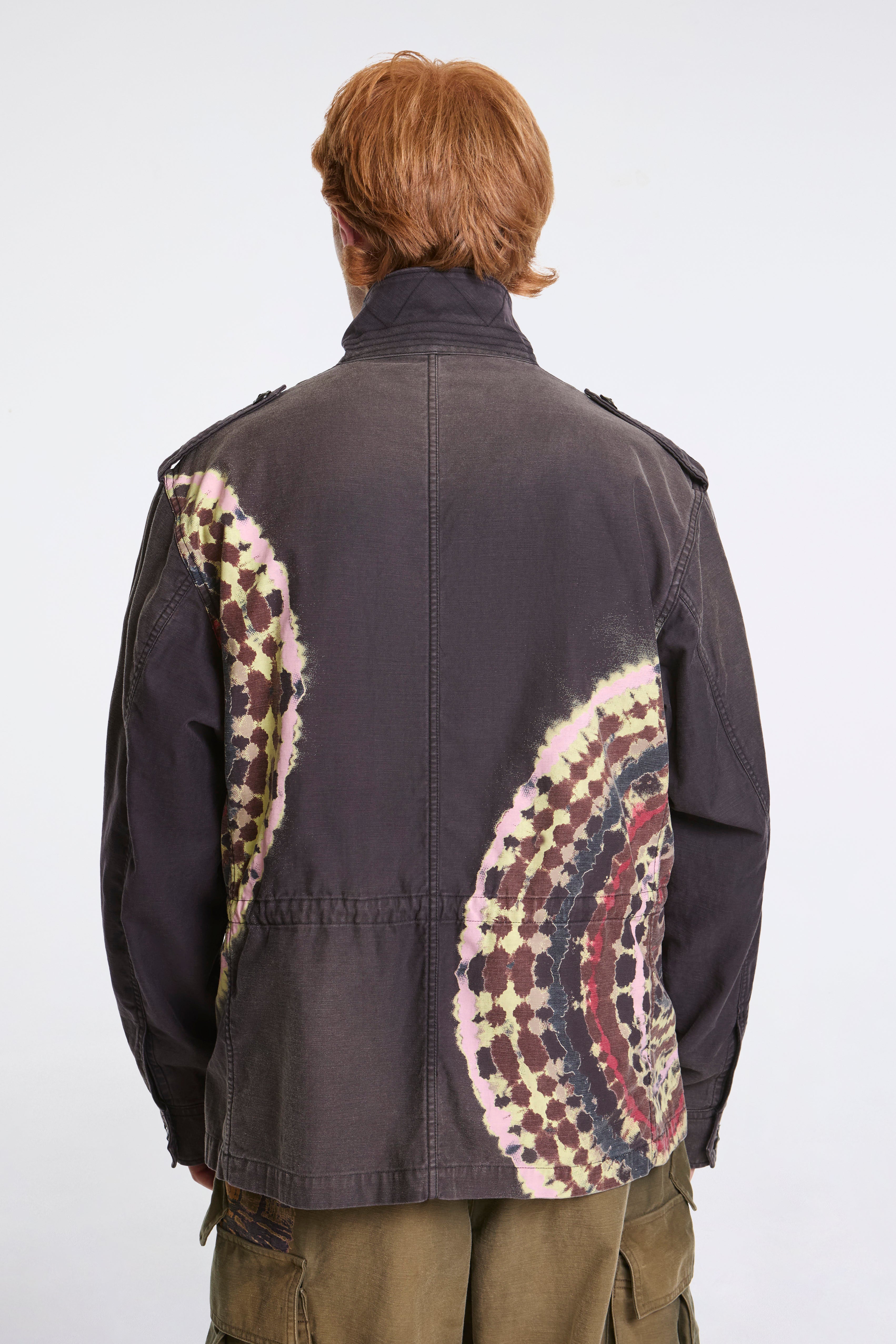 Tie-Dye Military Jacket Black