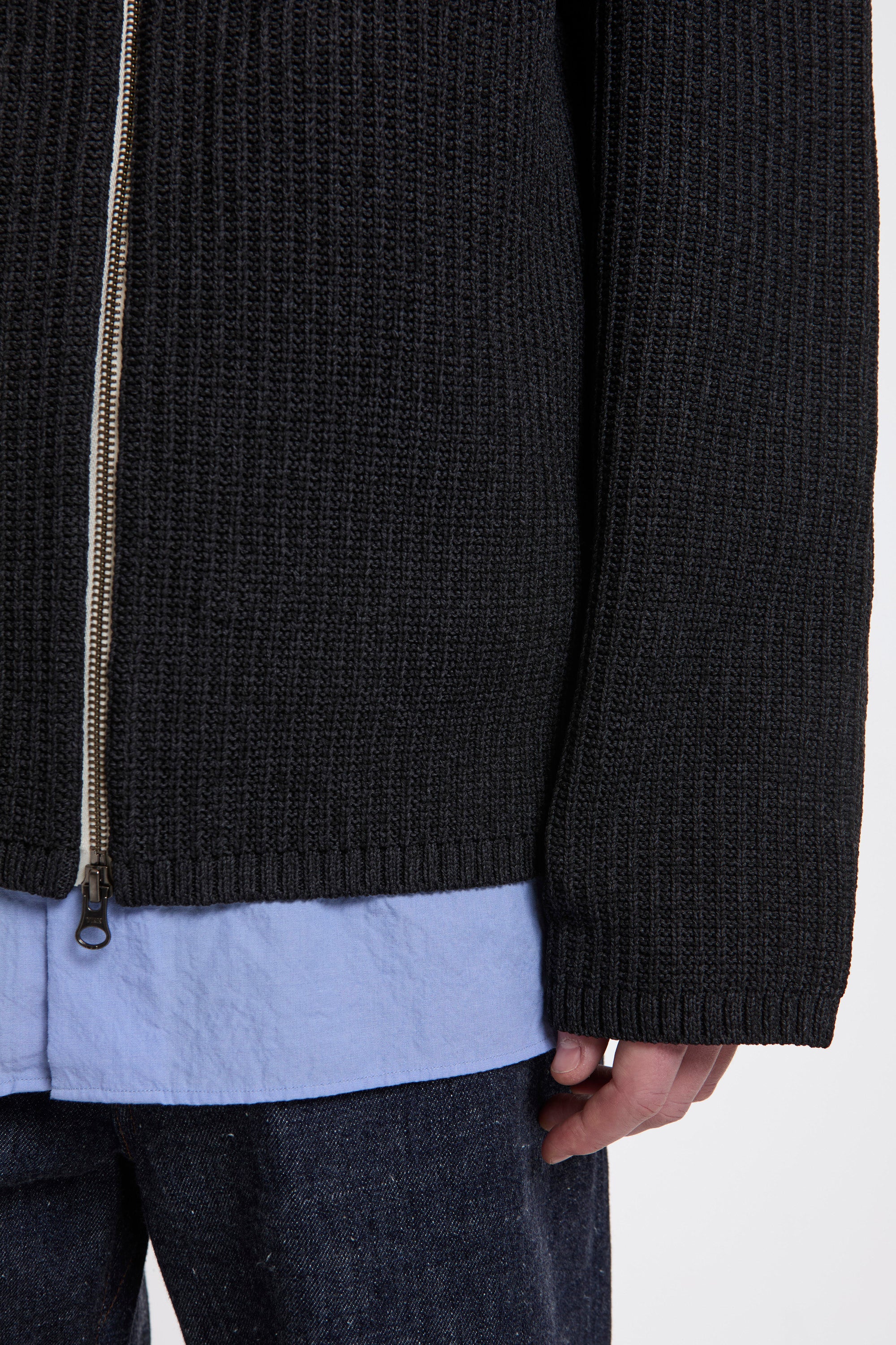 5G Zip Cardigan Black