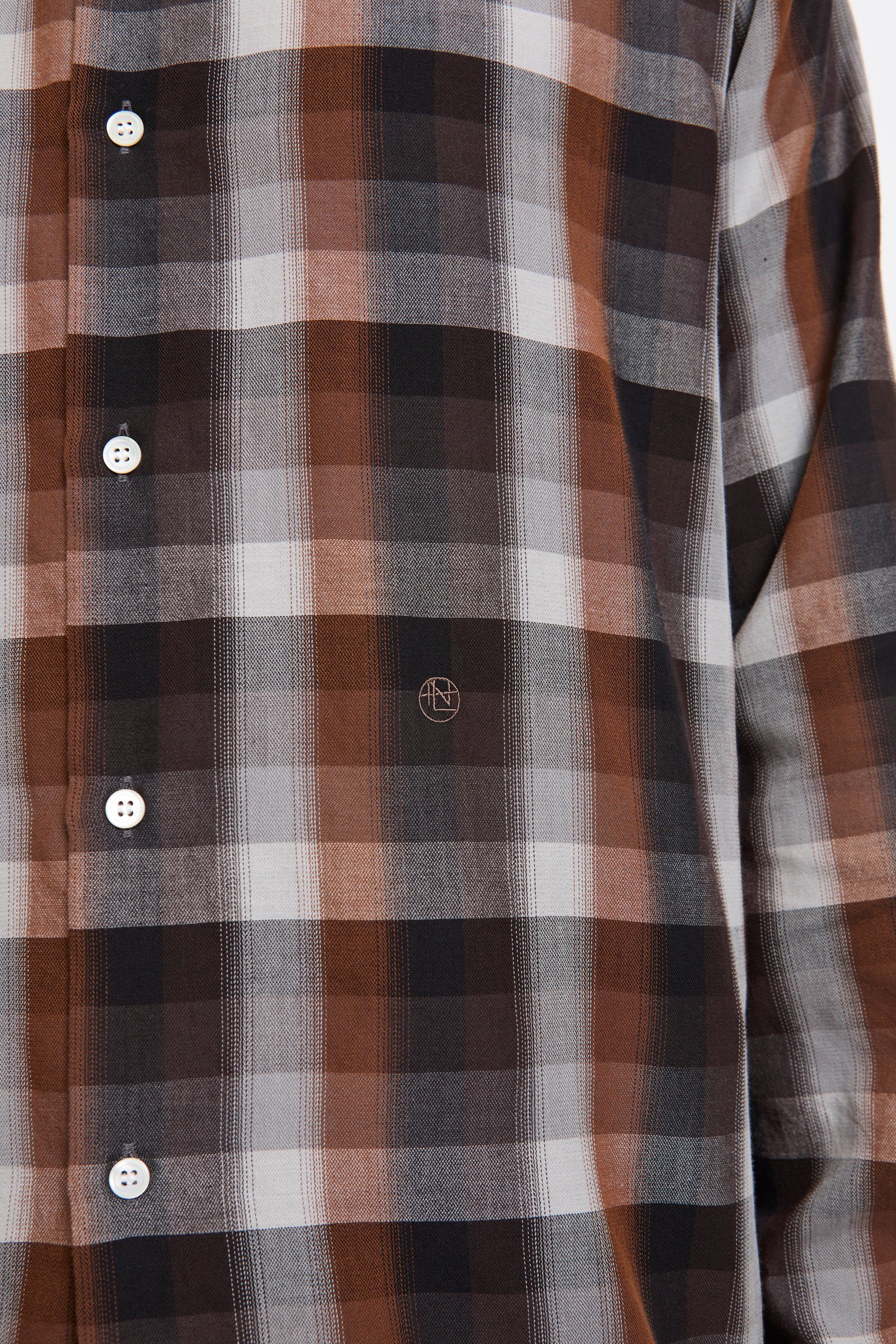 Regular Collar Wind Shirt Brown