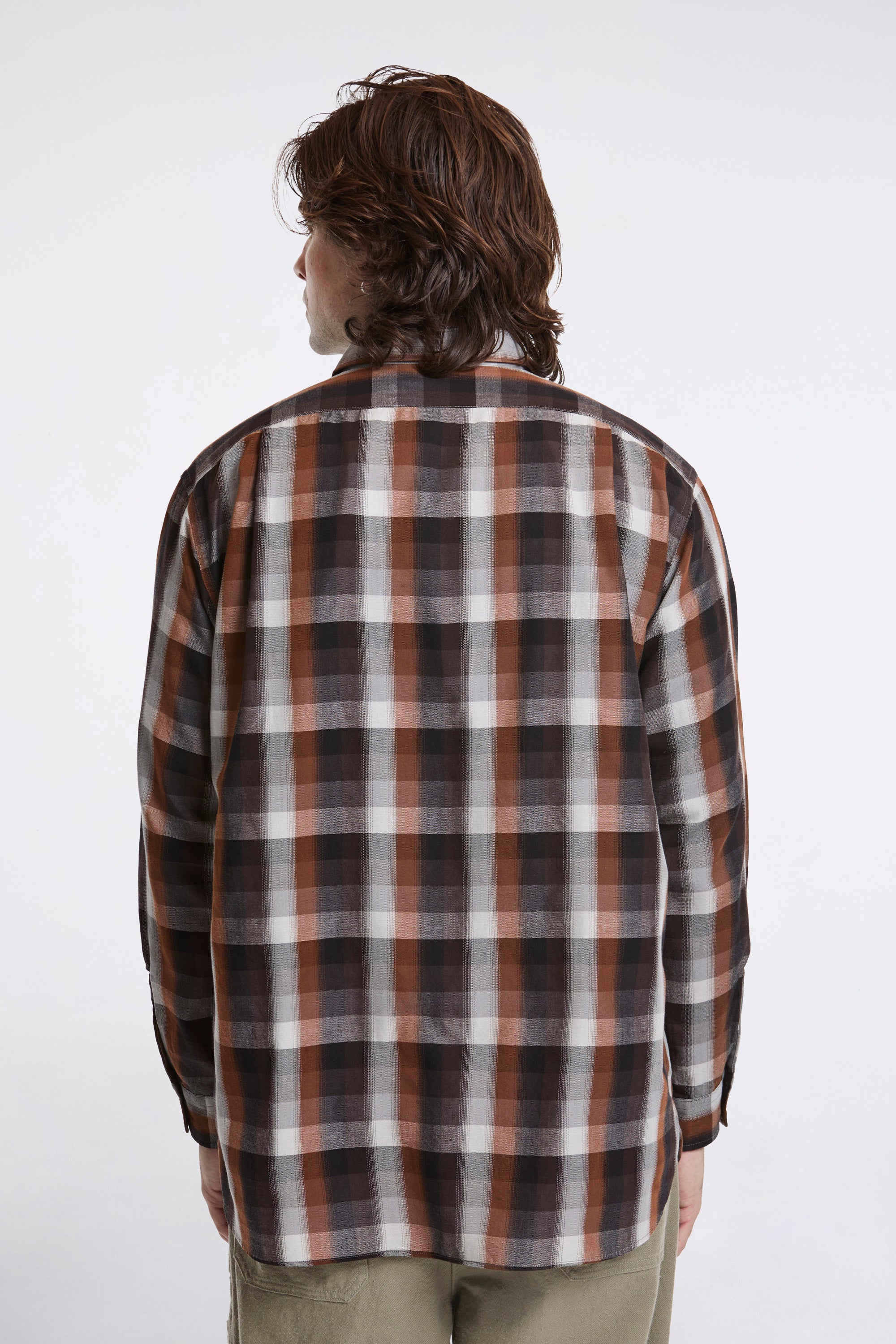 Regular Collar Wind Shirt Brown