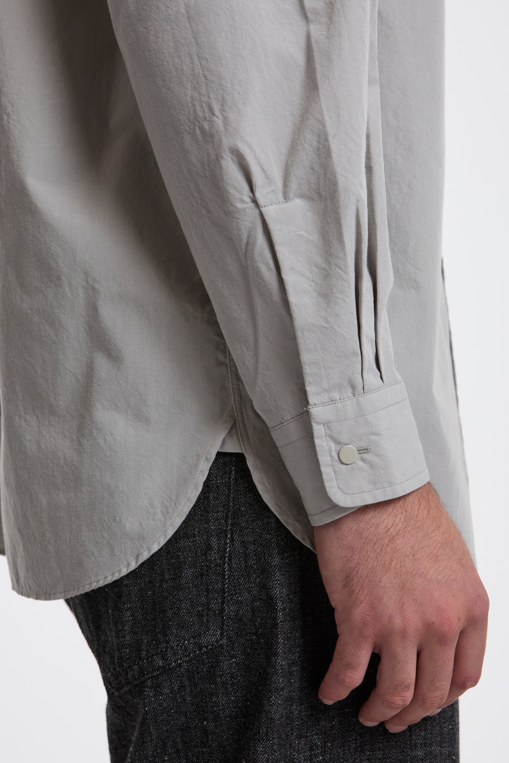 Regular Collar Wind Shirt Gray