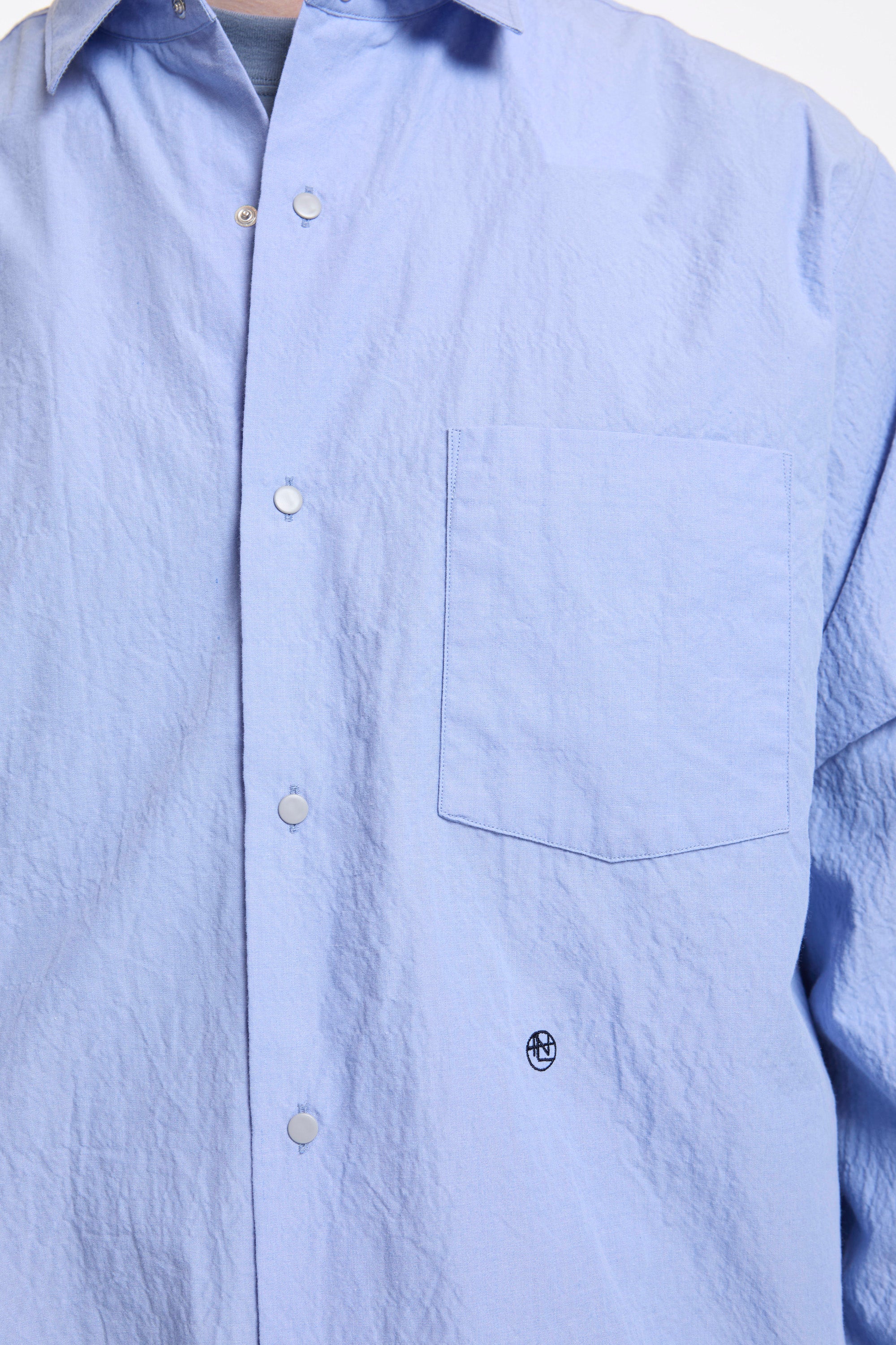 Regular Collar Wind Shirt Sax