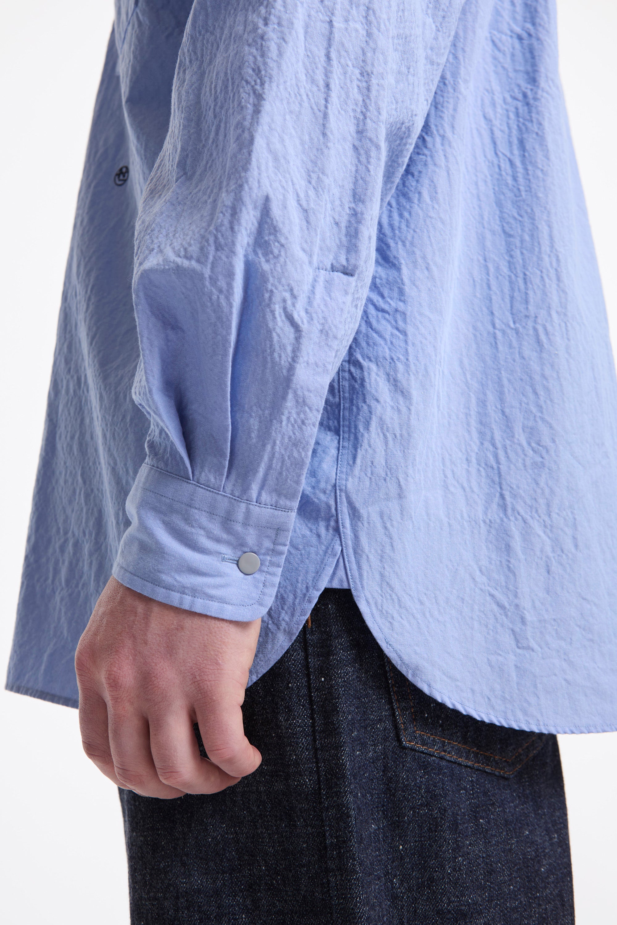 Regular Collar Wind Shirt Sax