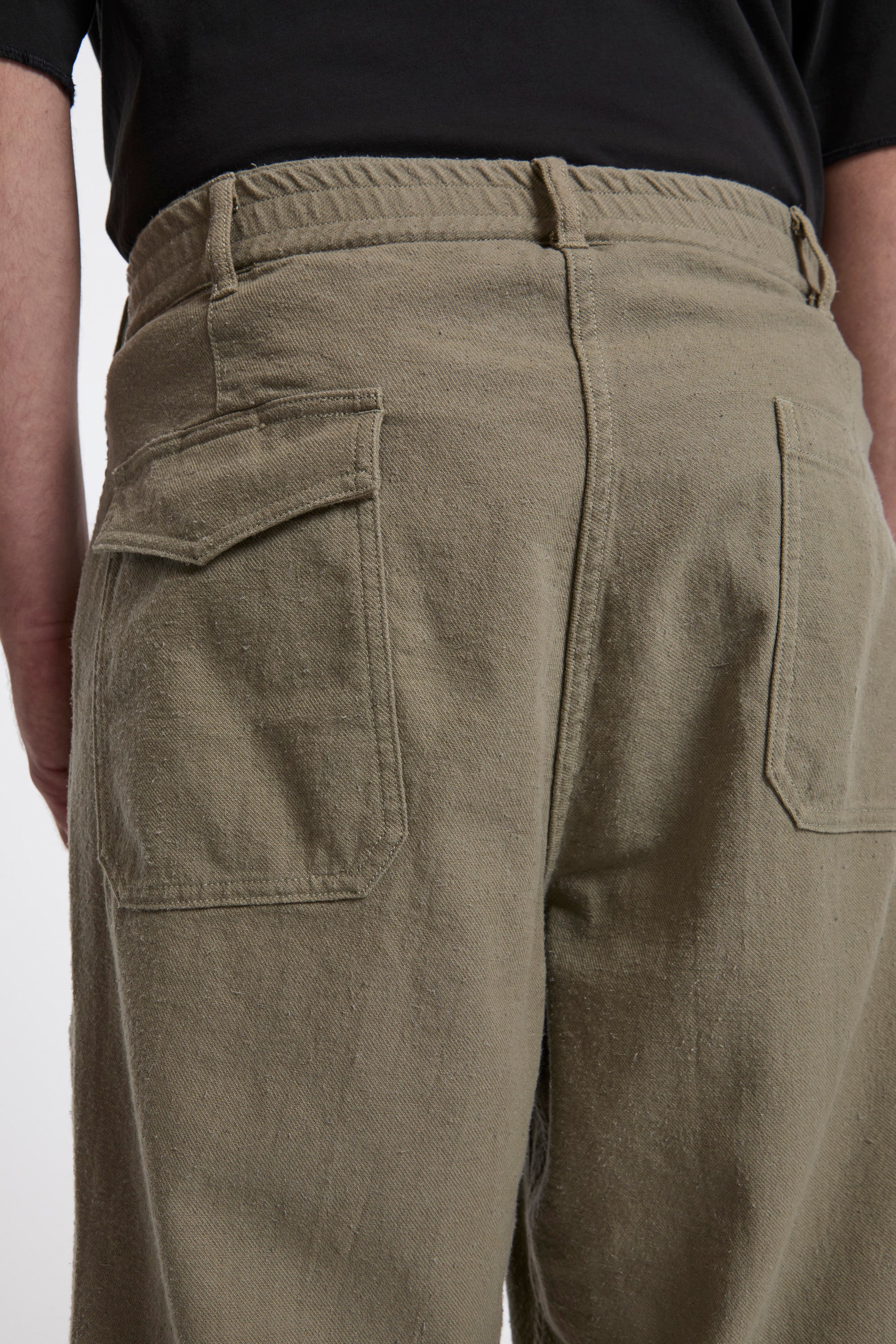 Silk Nep Cotton Twill Deck Pants Khaki Beige